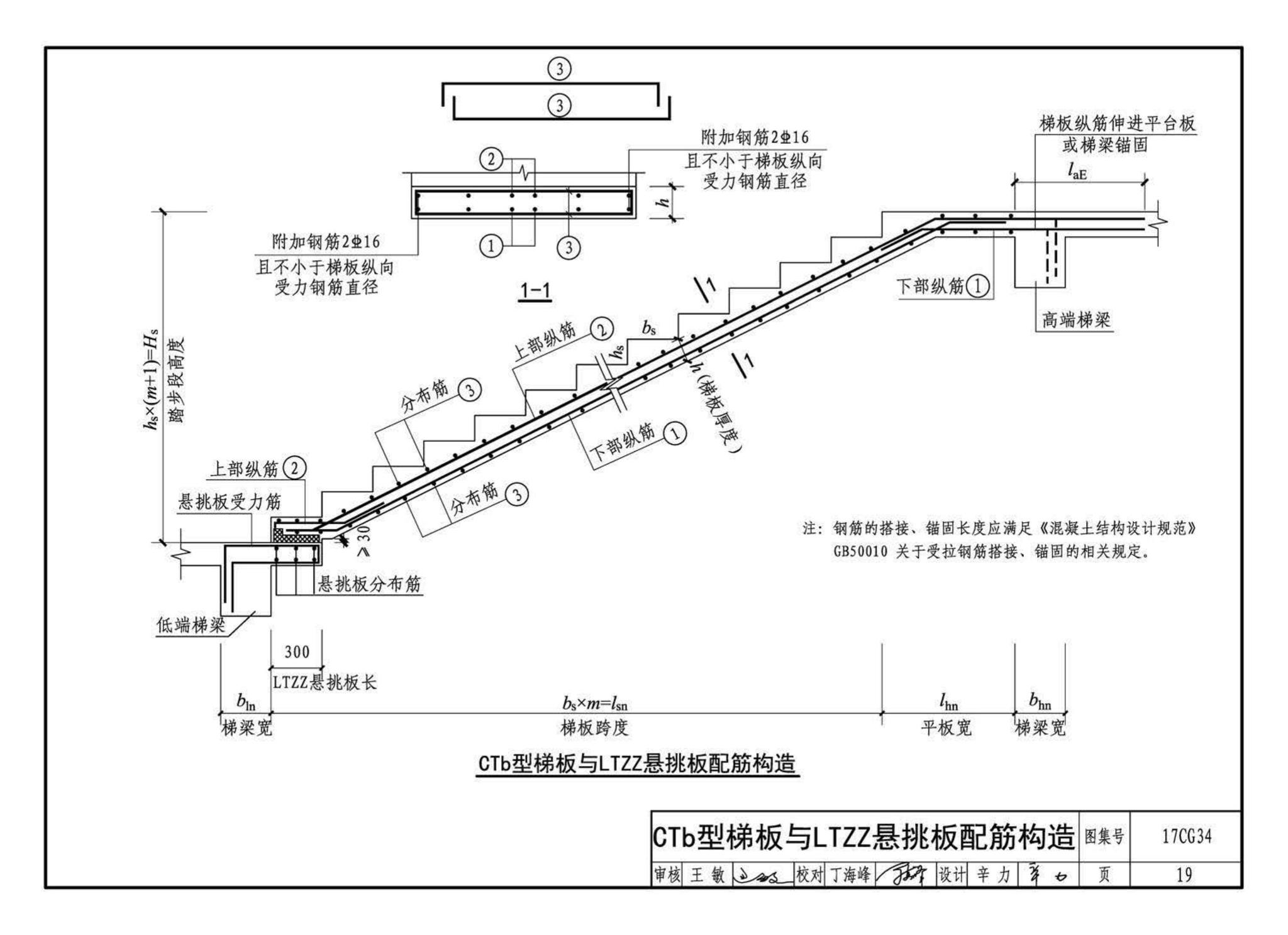 17CG34--橡胶支座钢筋混凝土板式楼梯