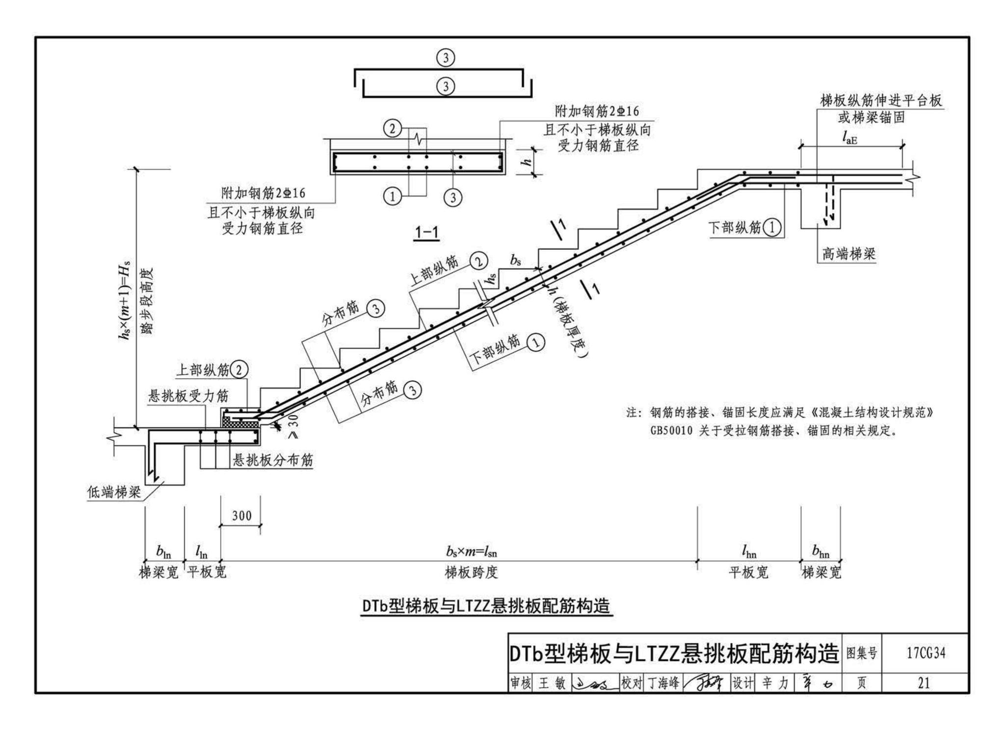 17CG34--橡胶支座钢筋混凝土板式楼梯