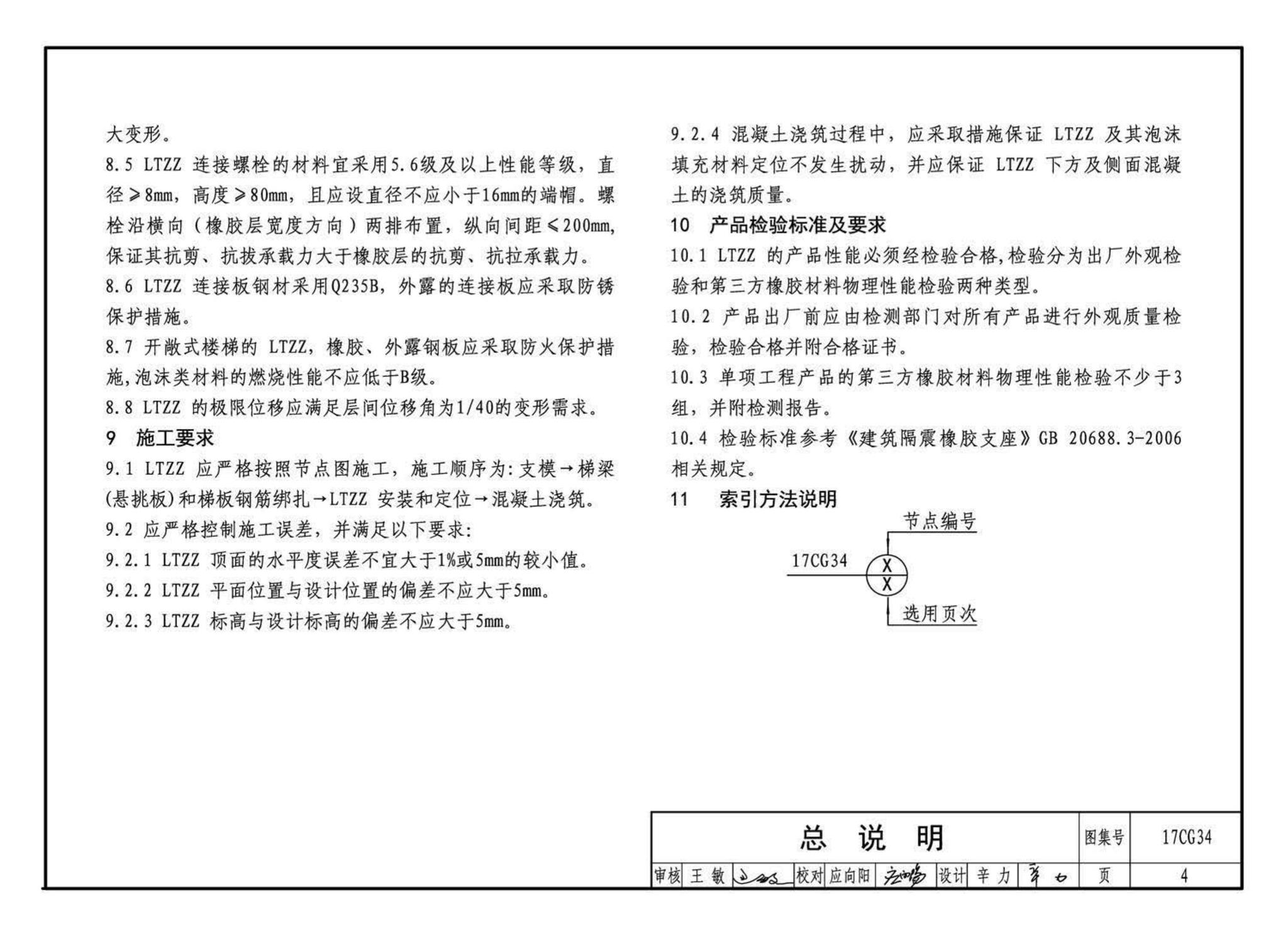 17CG34--橡胶支座钢筋混凝土板式楼梯