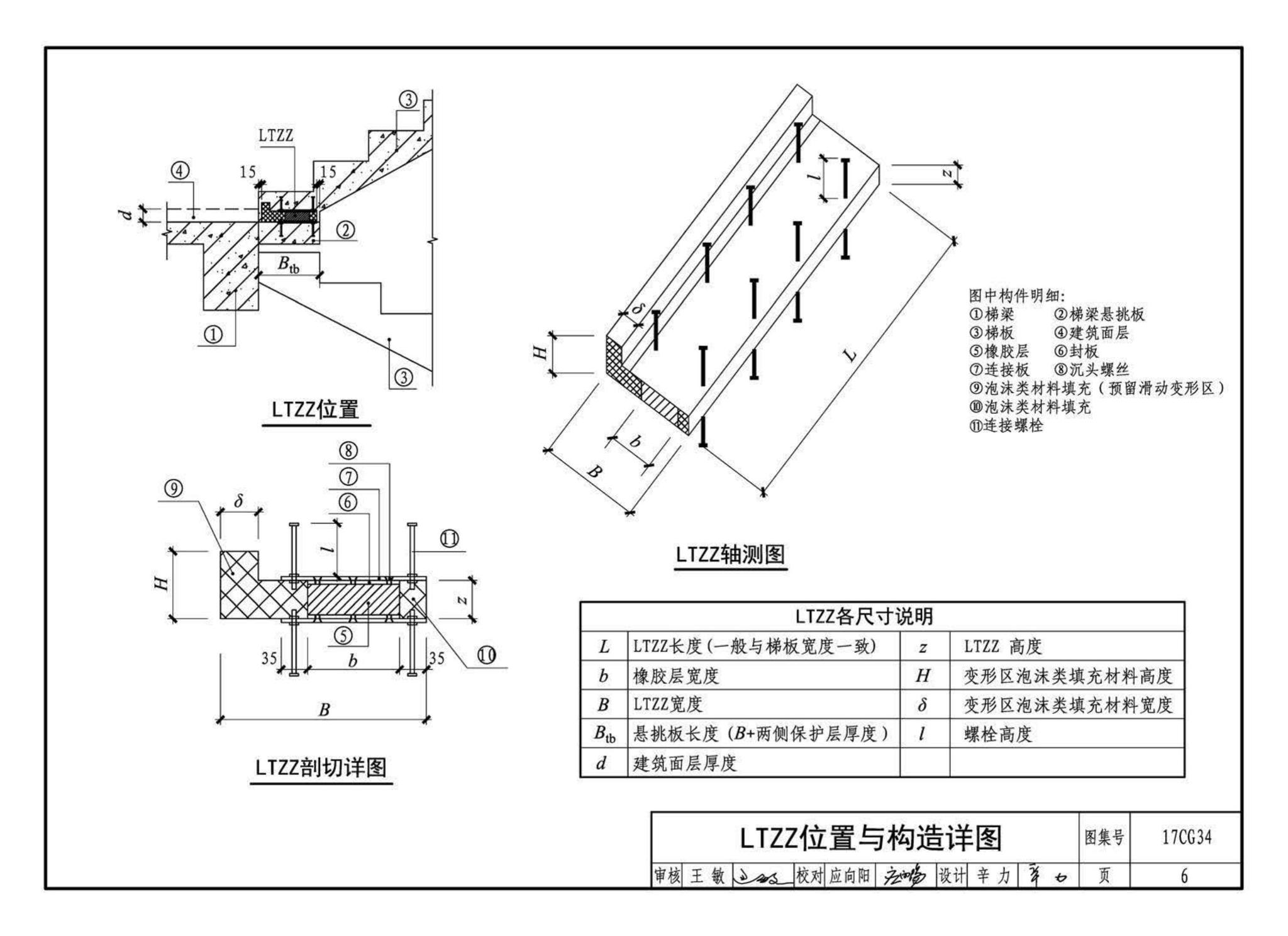 17CG34--橡胶支座钢筋混凝土板式楼梯