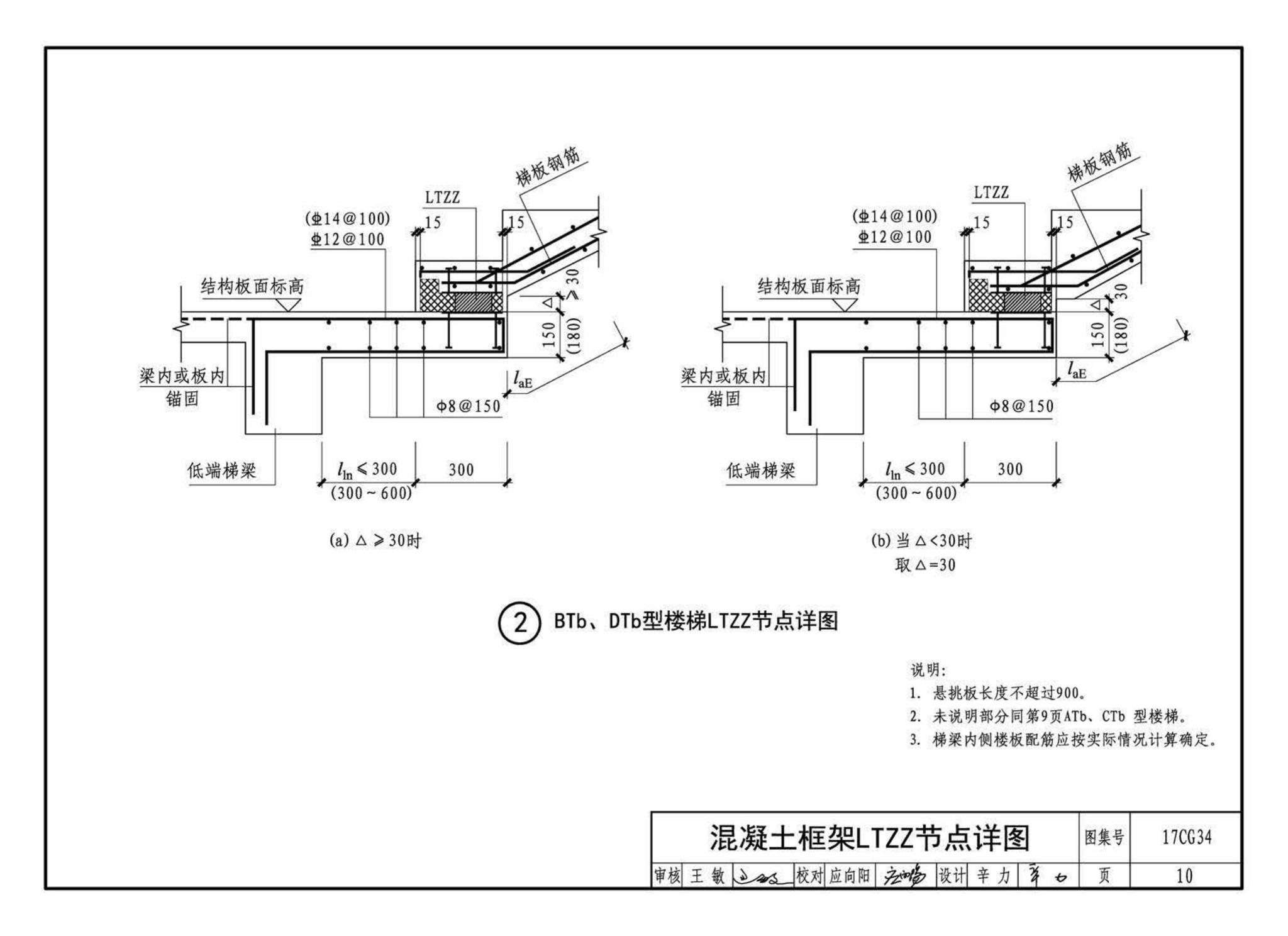 17CG34--橡胶支座钢筋混凝土板式楼梯