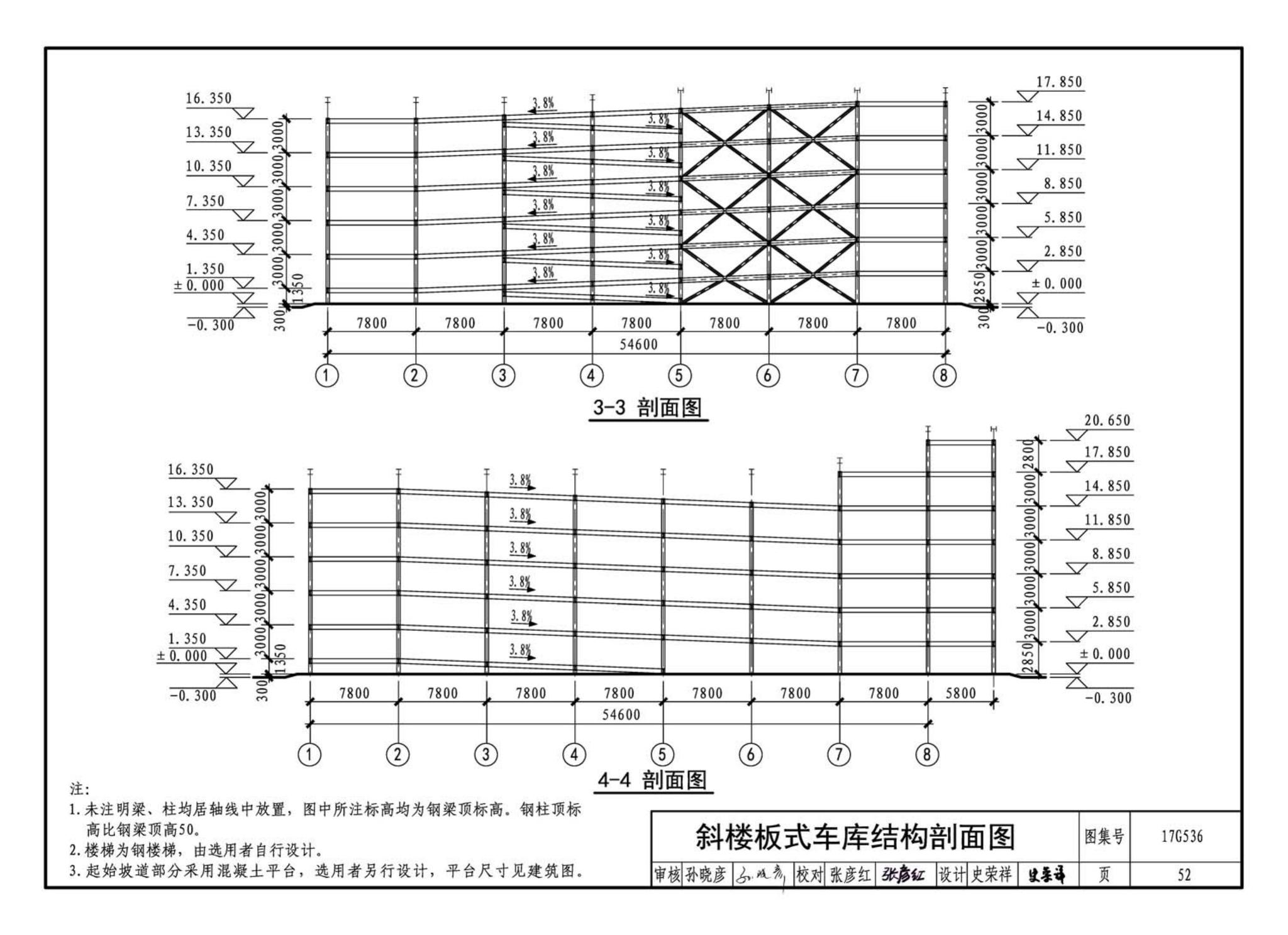 17G536--钢结构停车楼（坡道式）