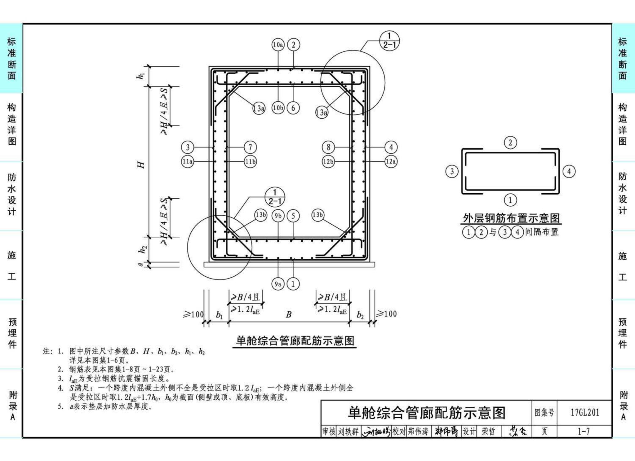 17GL201--现浇混凝土综合管廊