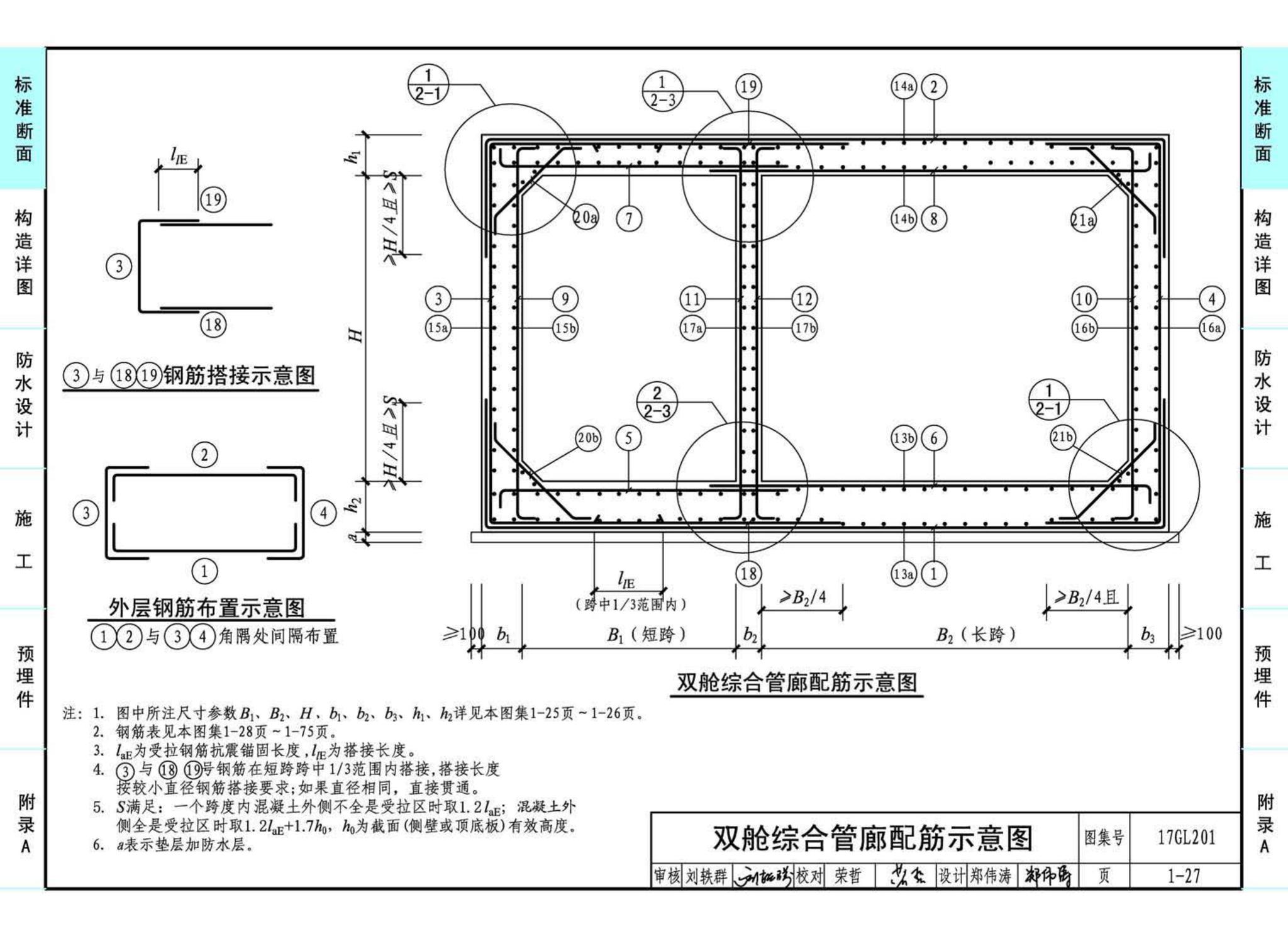 17GL201--现浇混凝土综合管廊