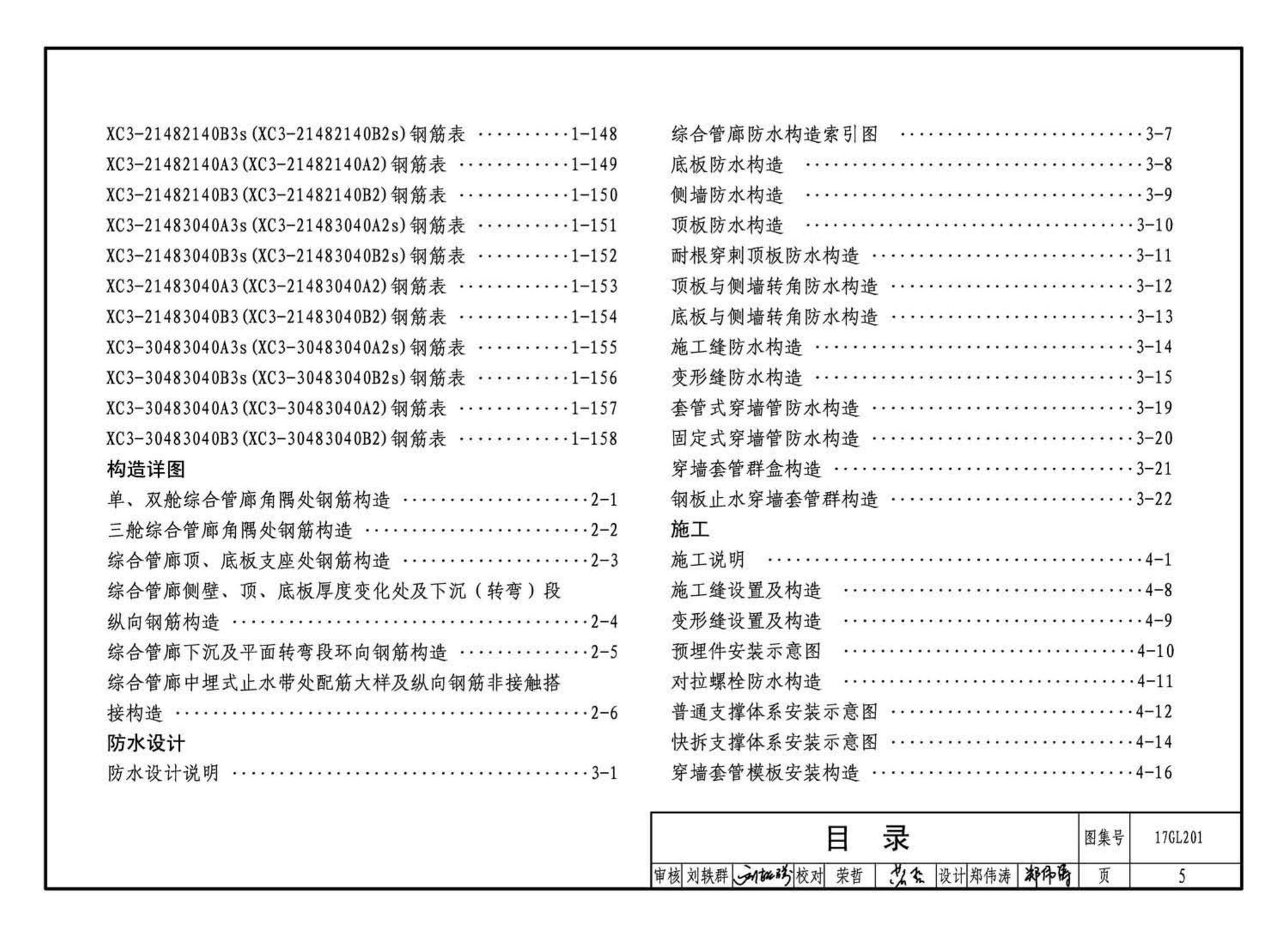 17GL201--现浇混凝土综合管廊