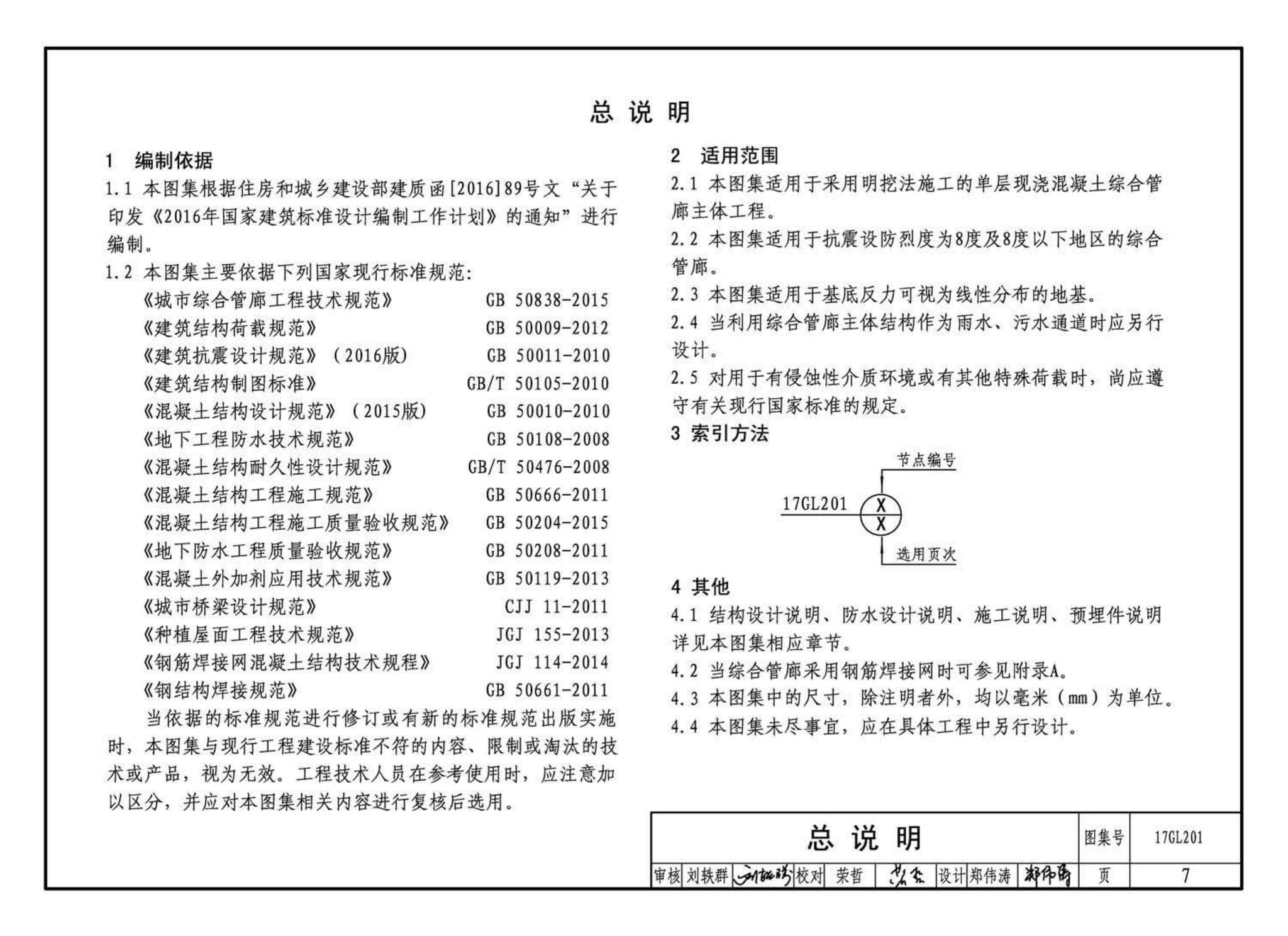 17GL201--现浇混凝土综合管廊