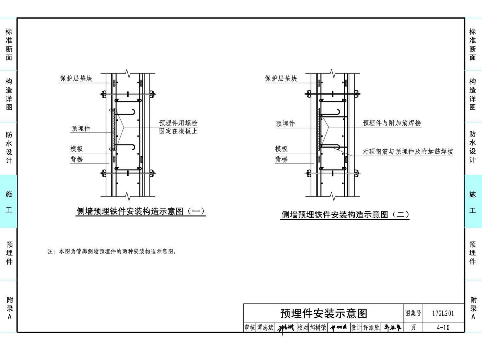 17GL201--现浇混凝土综合管廊