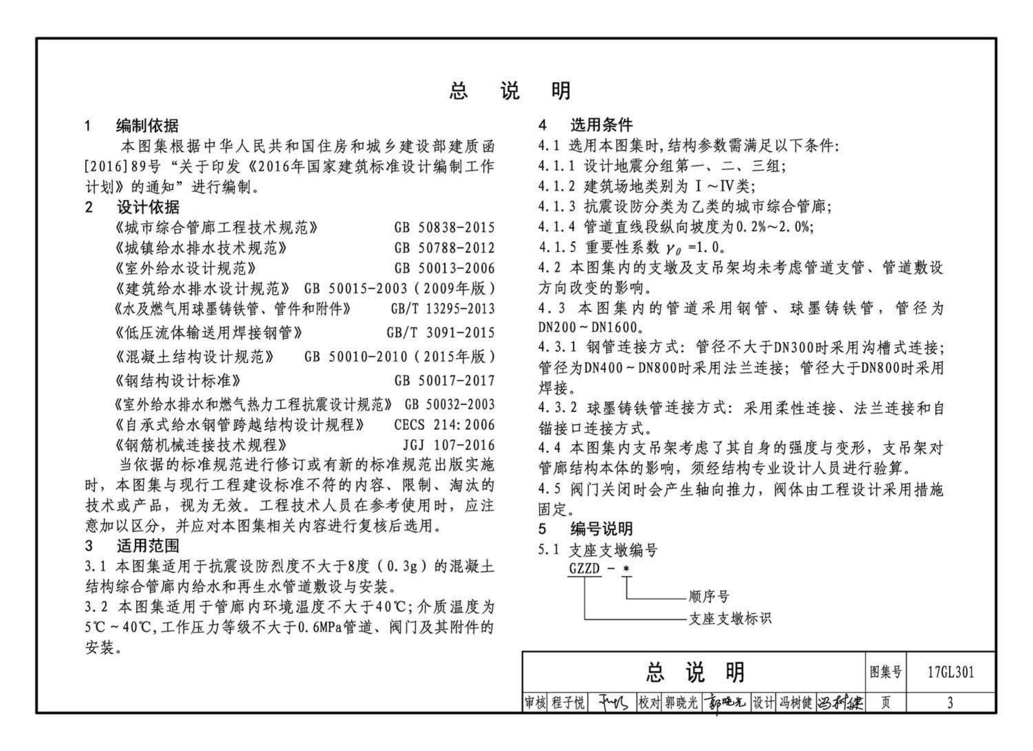 17GL301-17GL302--综合管廊给水管道及排水设施