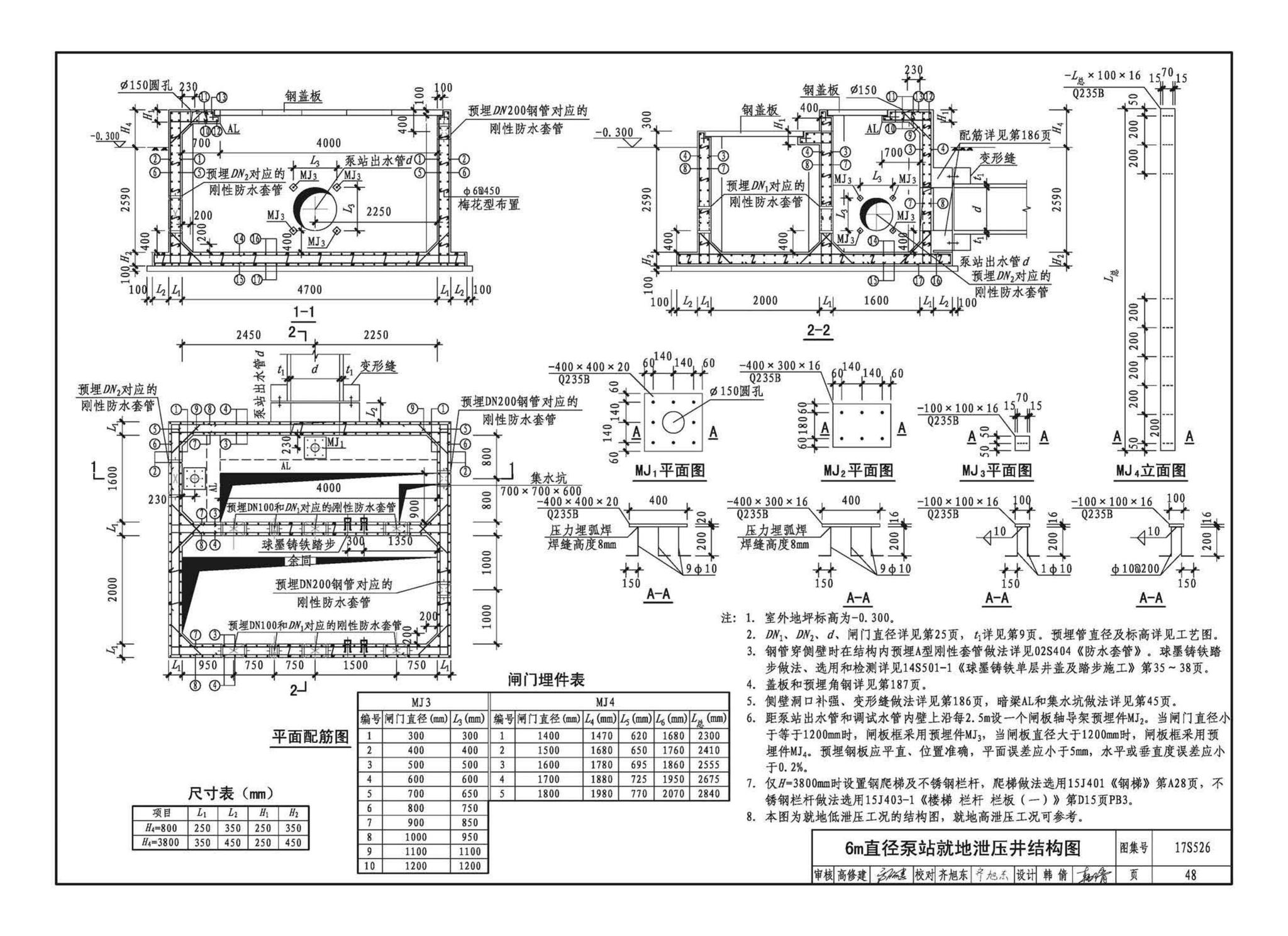 17S526--圆形沉井式雨水泵站