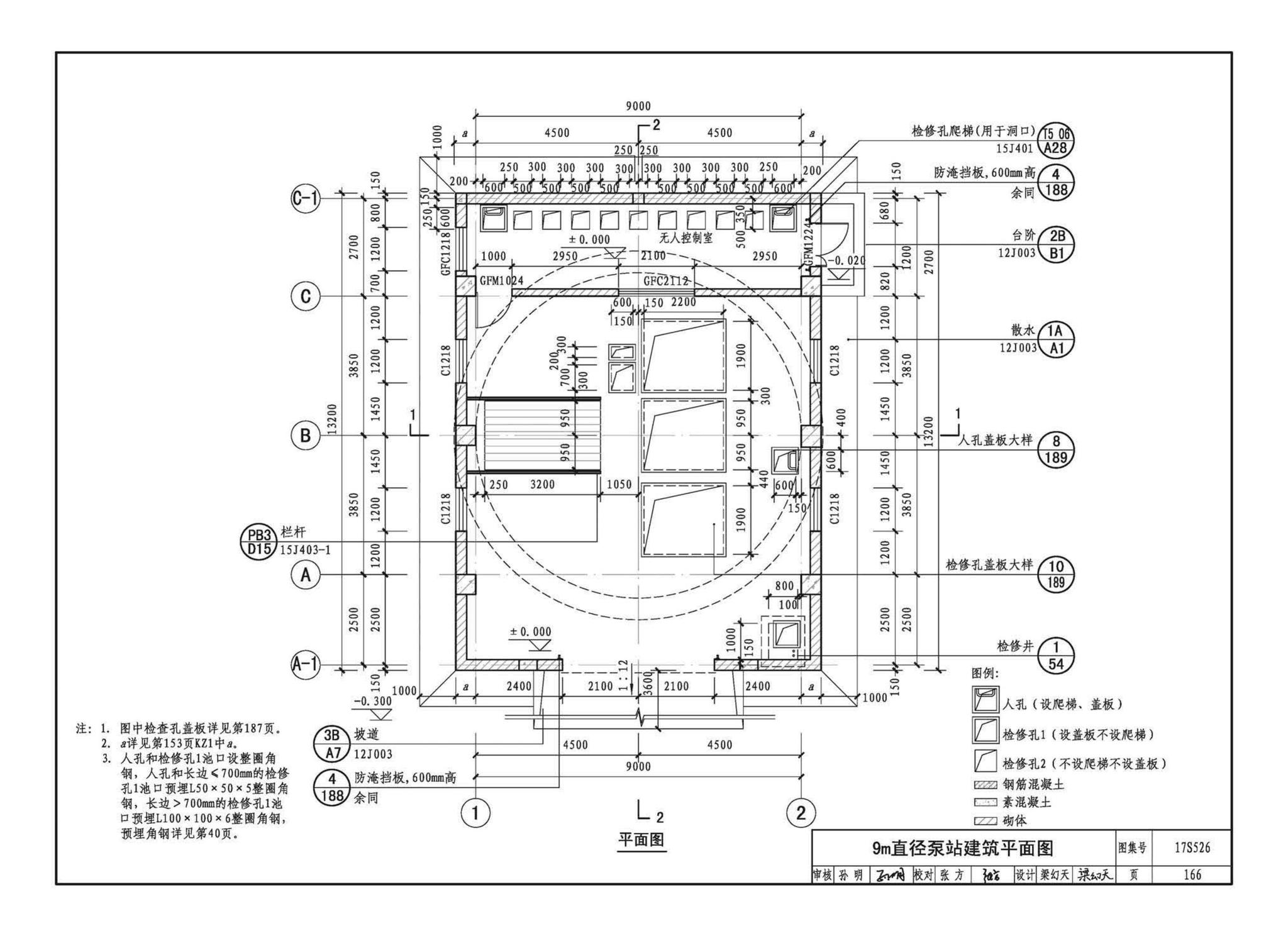 17S526--圆形沉井式雨水泵站