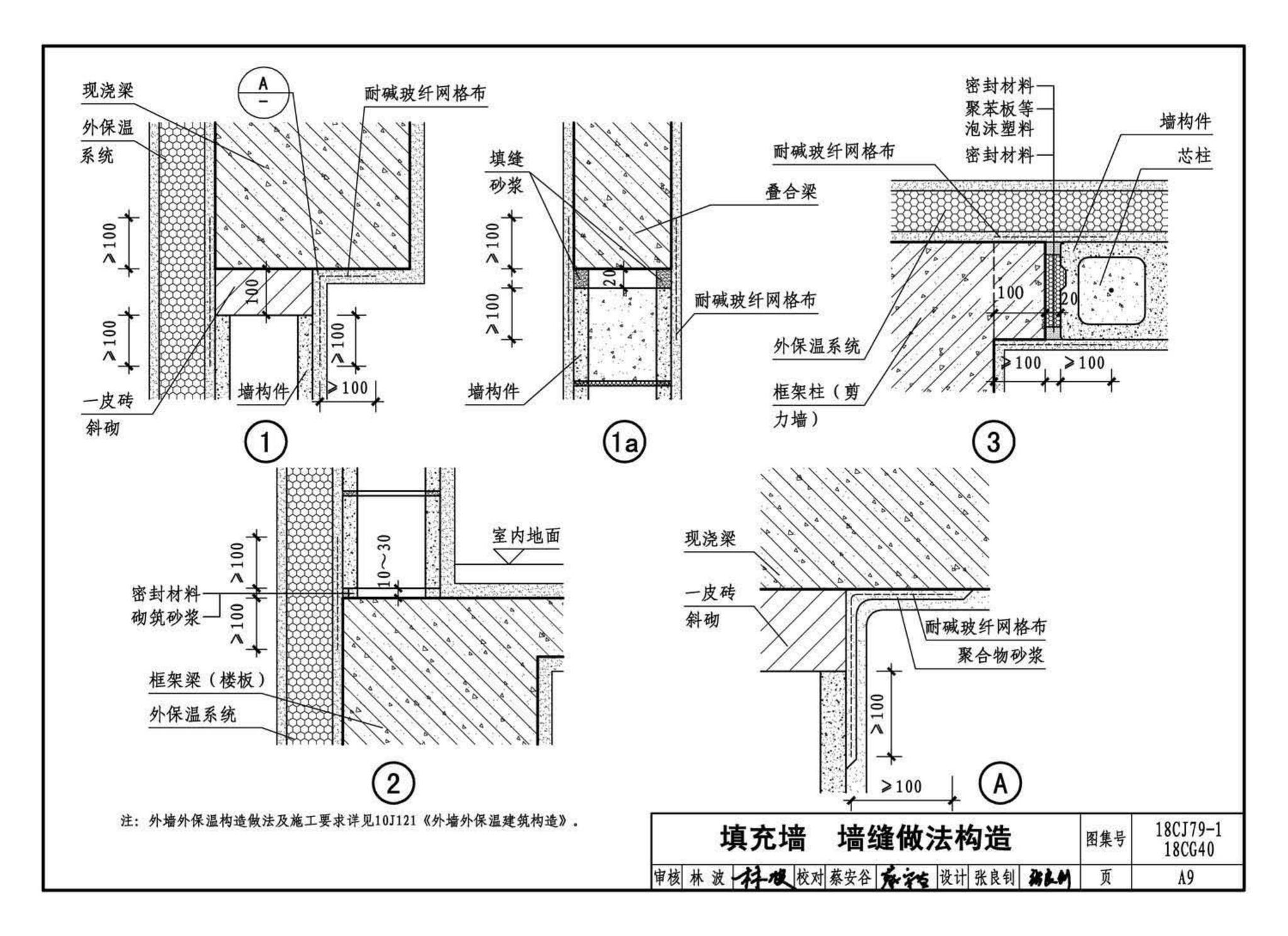 18CJ79-1、18CG40--装配式砌块墙构造(一)