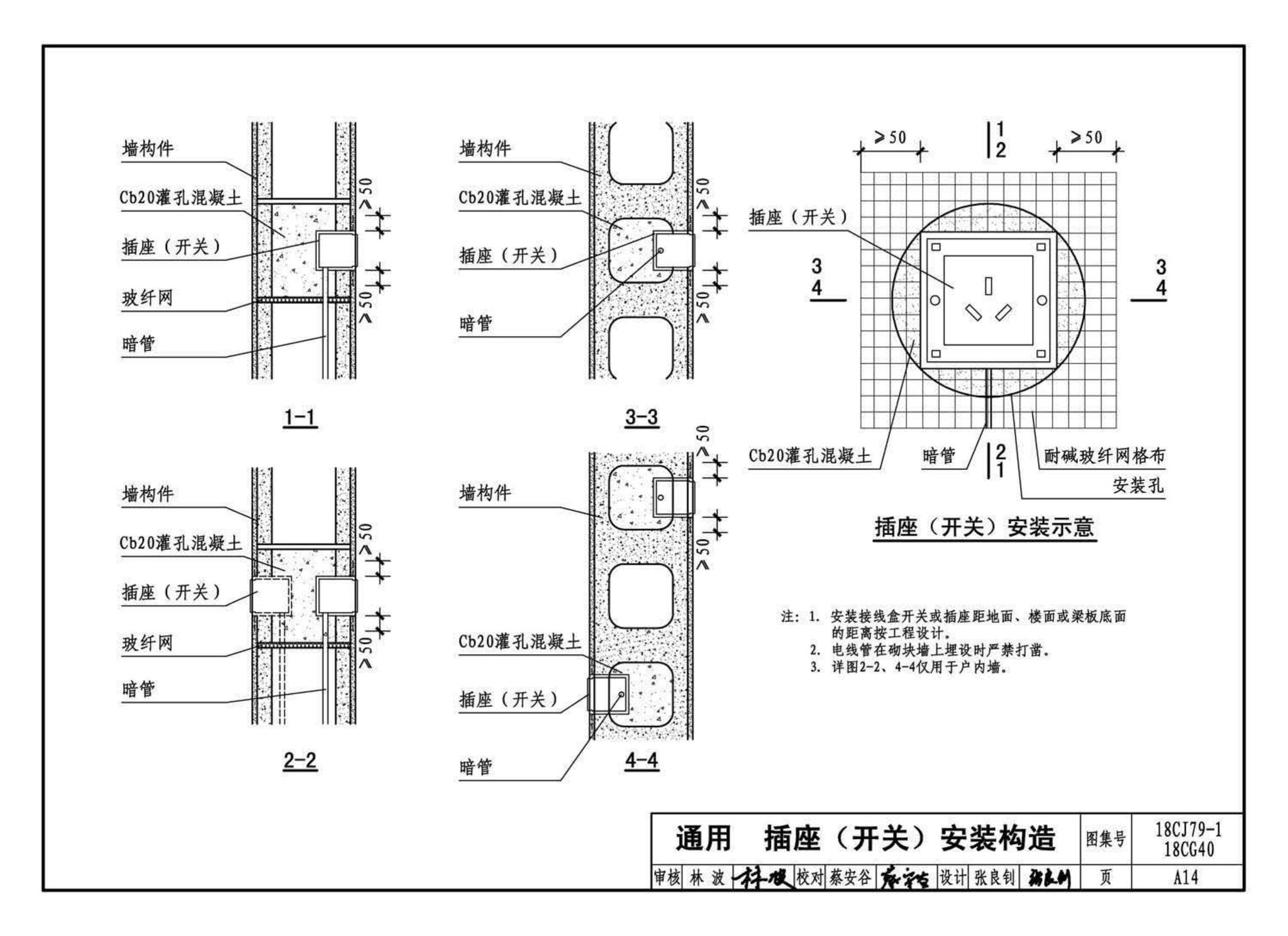 18CJ79-1、18CG40--装配式砌块墙构造(一)