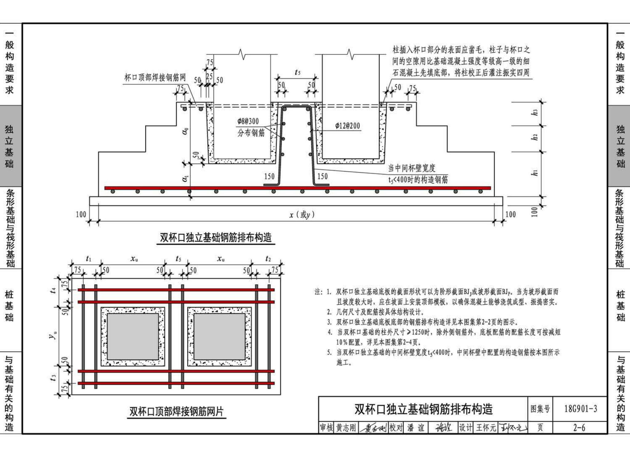 18G901-3--混凝土结构施工钢筋排布规则与构造详图（独立基础、条形基础、筏形基础、桩基础）