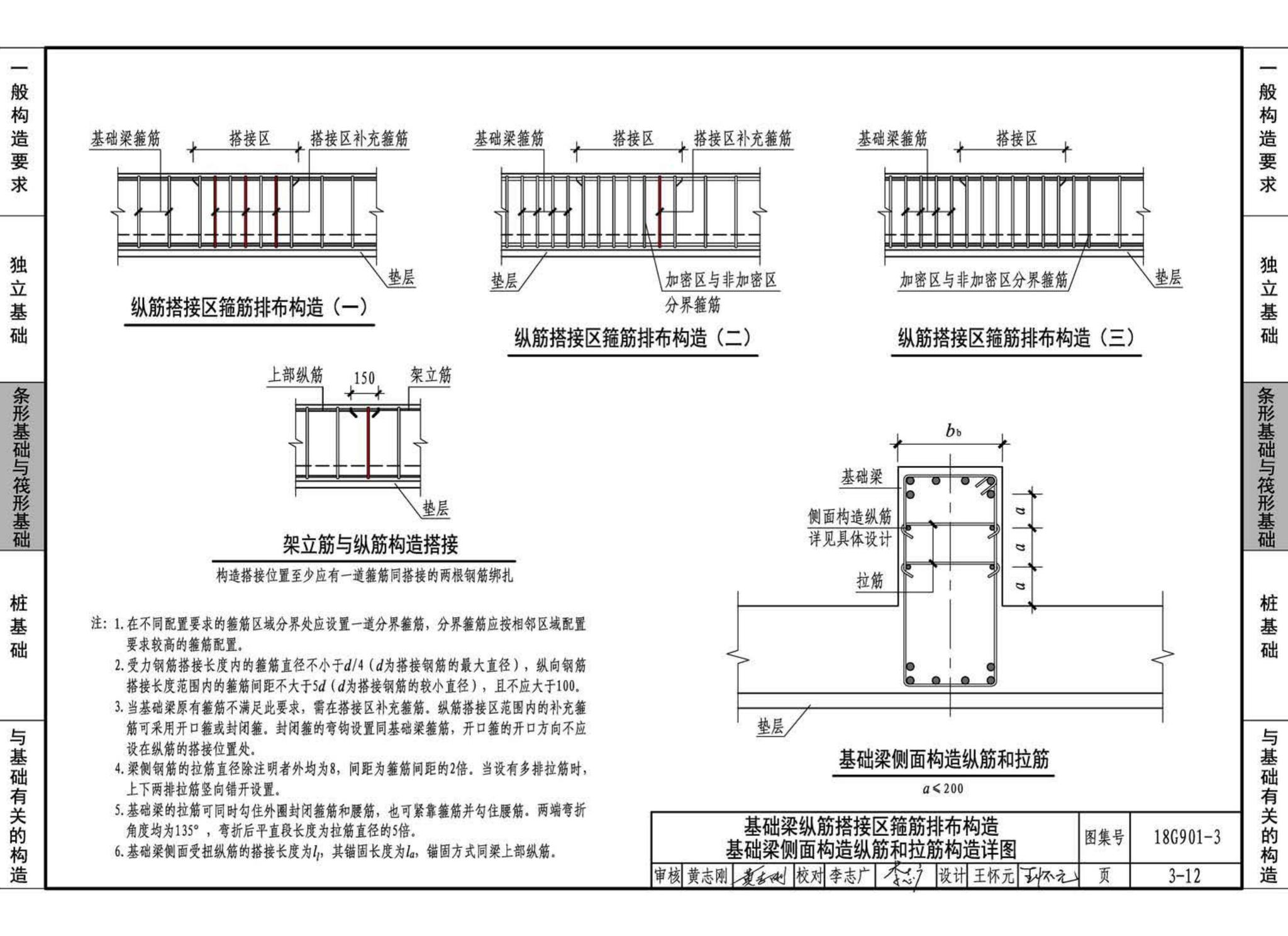 18G901-3--混凝土结构施工钢筋排布规则与构造详图（独立基础、条形基础、筏形基础、桩基础）