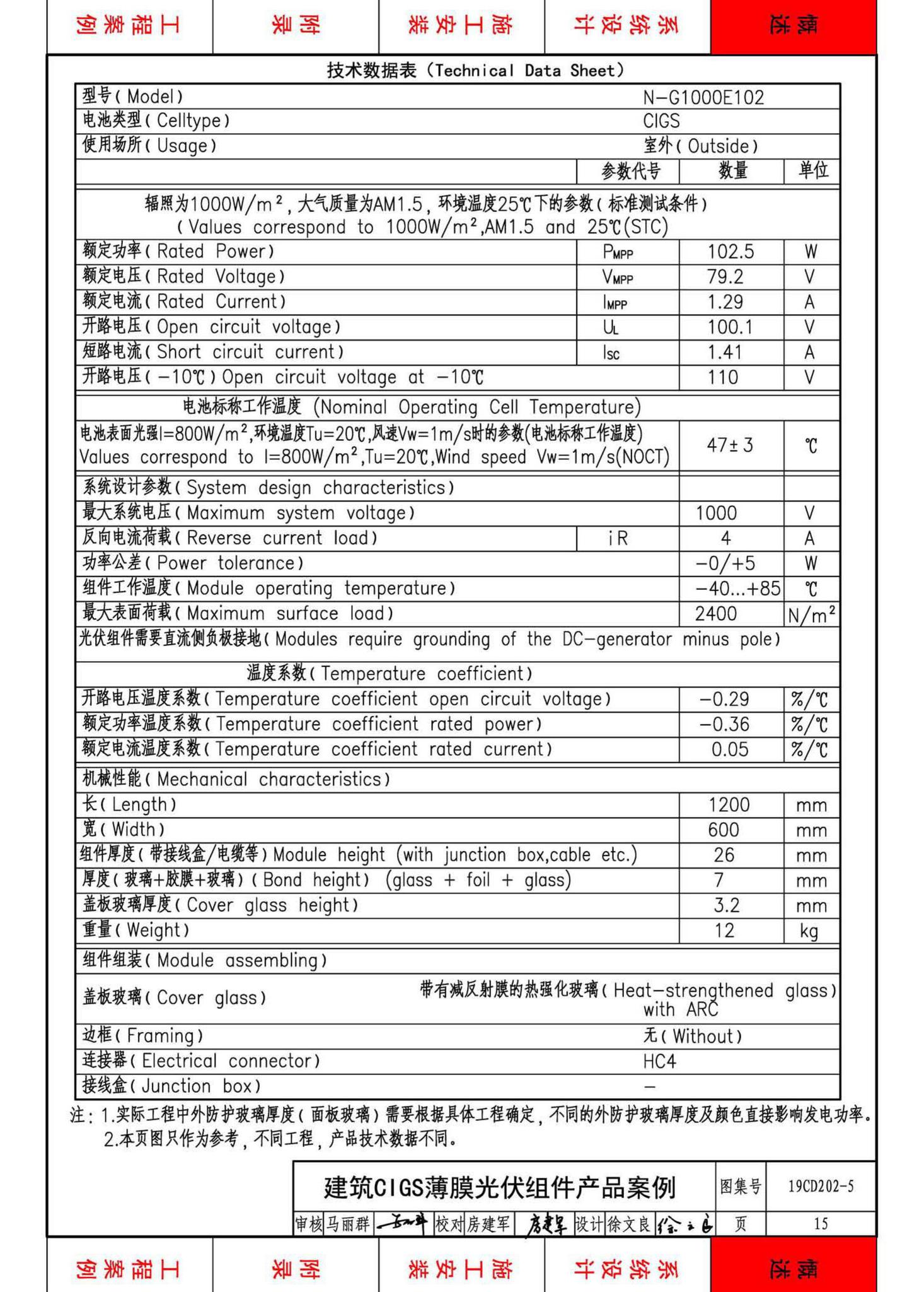 19CD202-5--建筑铜铟镓硒薄膜光伏系统电气设计与安装（一）