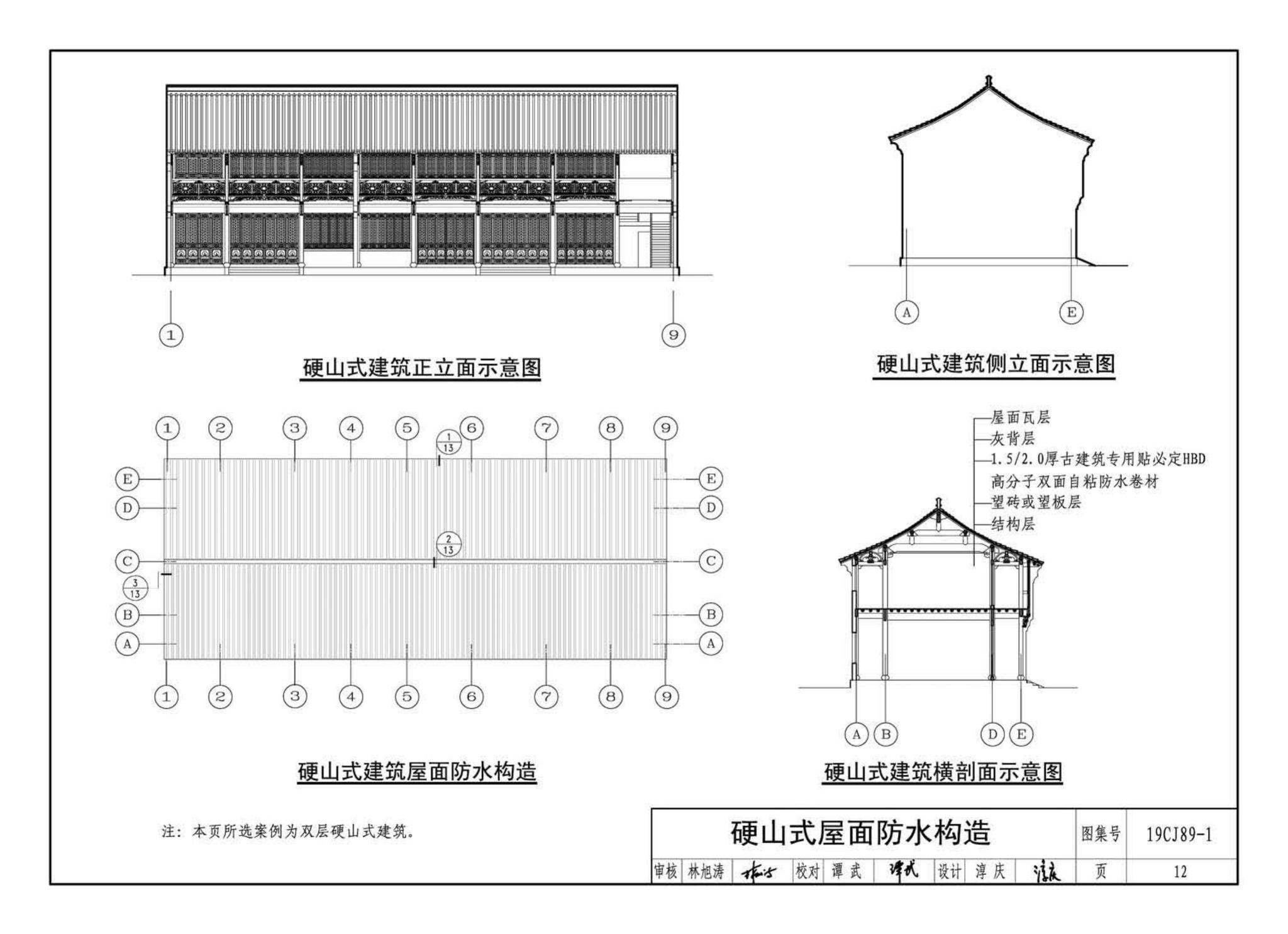 19CJ89-1--(仿)古建筑屋面防水构造(一)