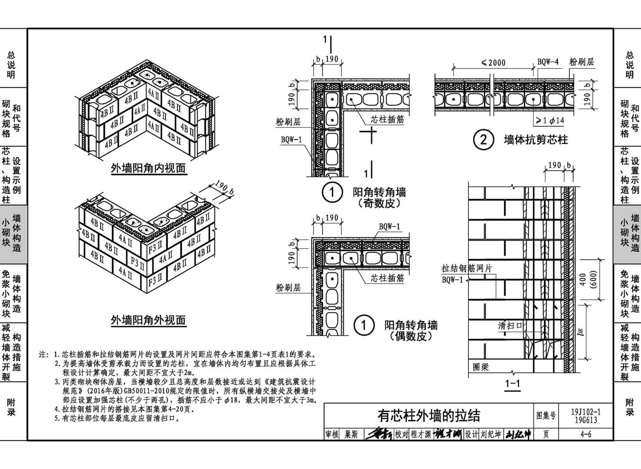 19J102-1 19G613--混凝土小型空心砌块墙体建筑与结构构造