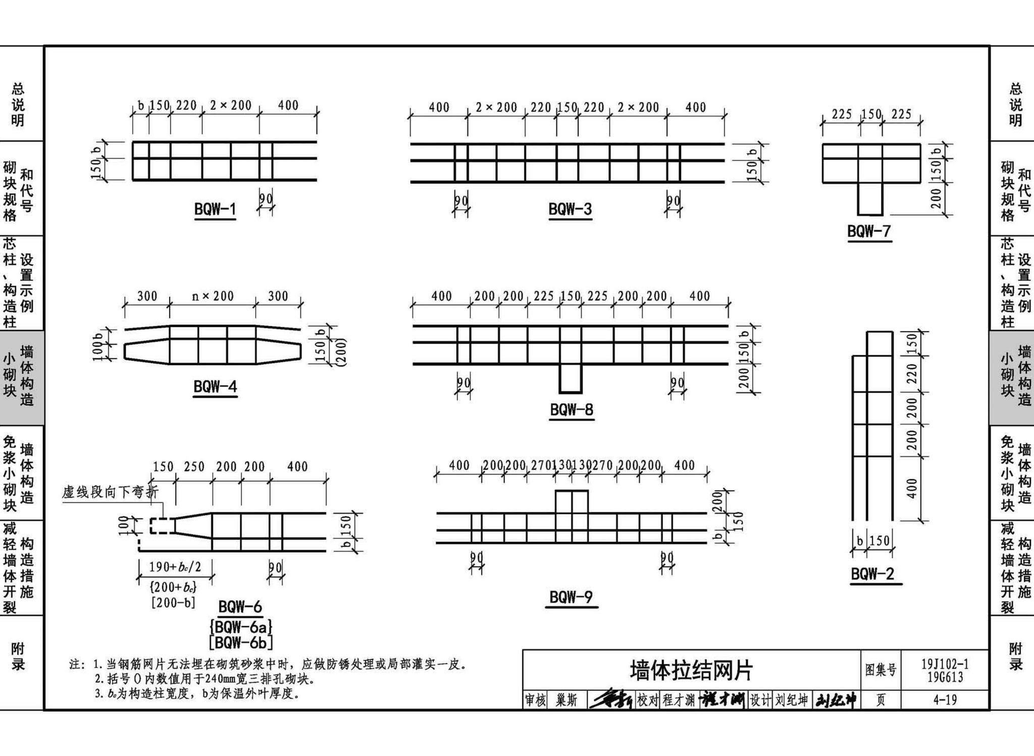 19J102-1 19G613--混凝土小型空心砌块墙体建筑与结构构造