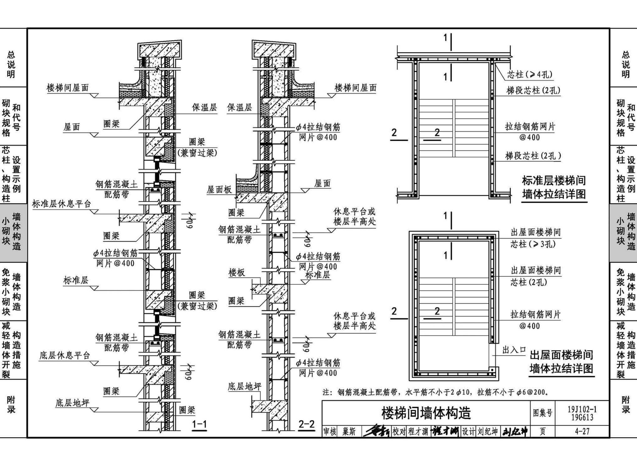 19J102-1 19G613--混凝土小型空心砌块墙体建筑与结构构造