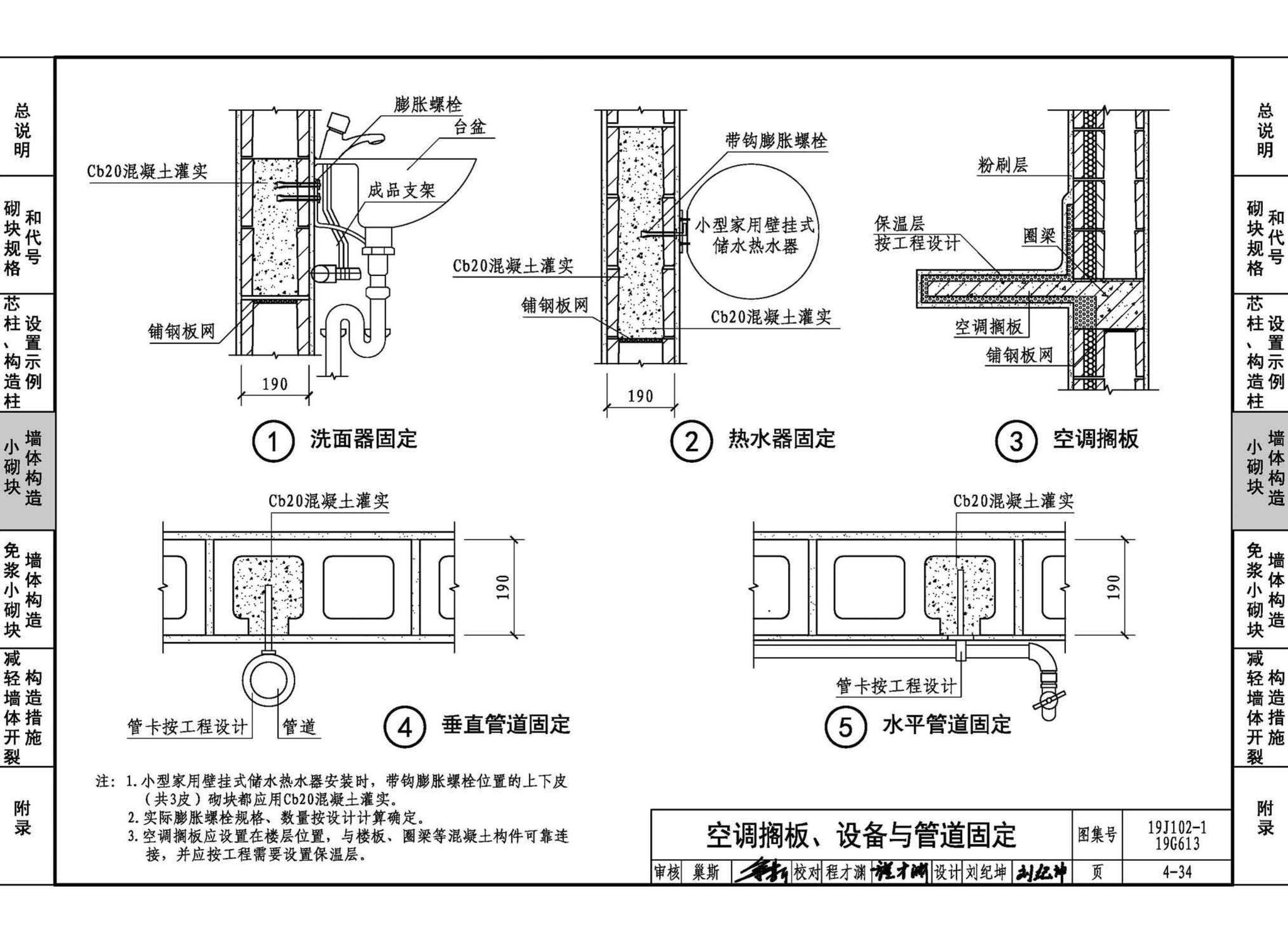 19J102-1 19G613--混凝土小型空心砌块墙体建筑与结构构造