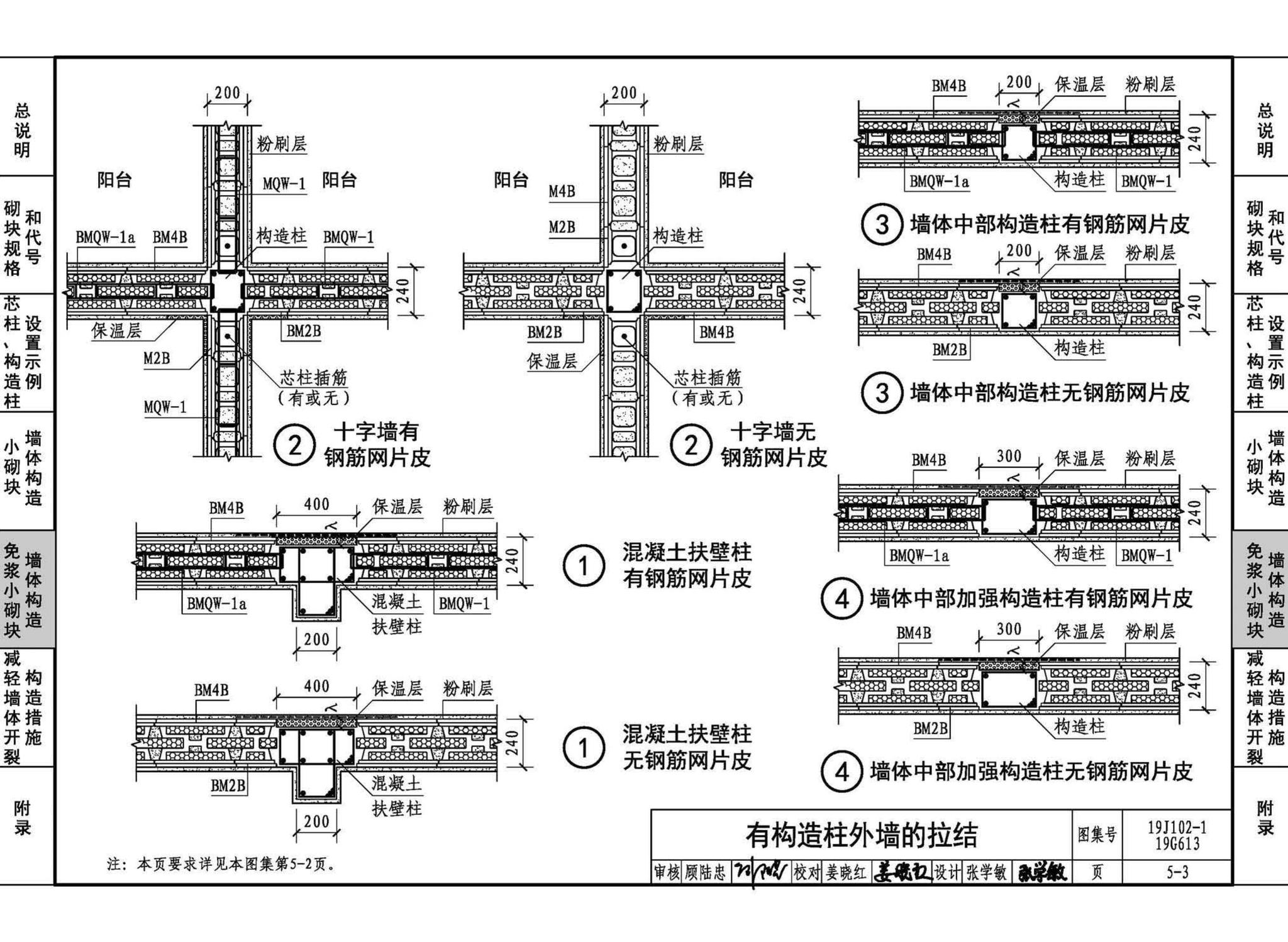 19J102-1 19G613--混凝土小型空心砌块墙体建筑与结构构造