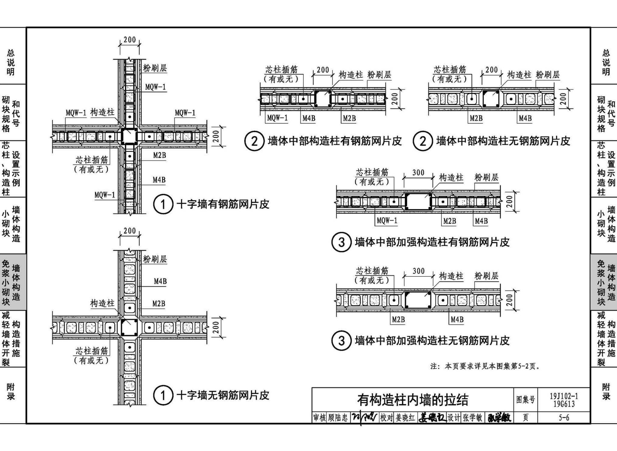 19J102-1 19G613--混凝土小型空心砌块墙体建筑与结构构造