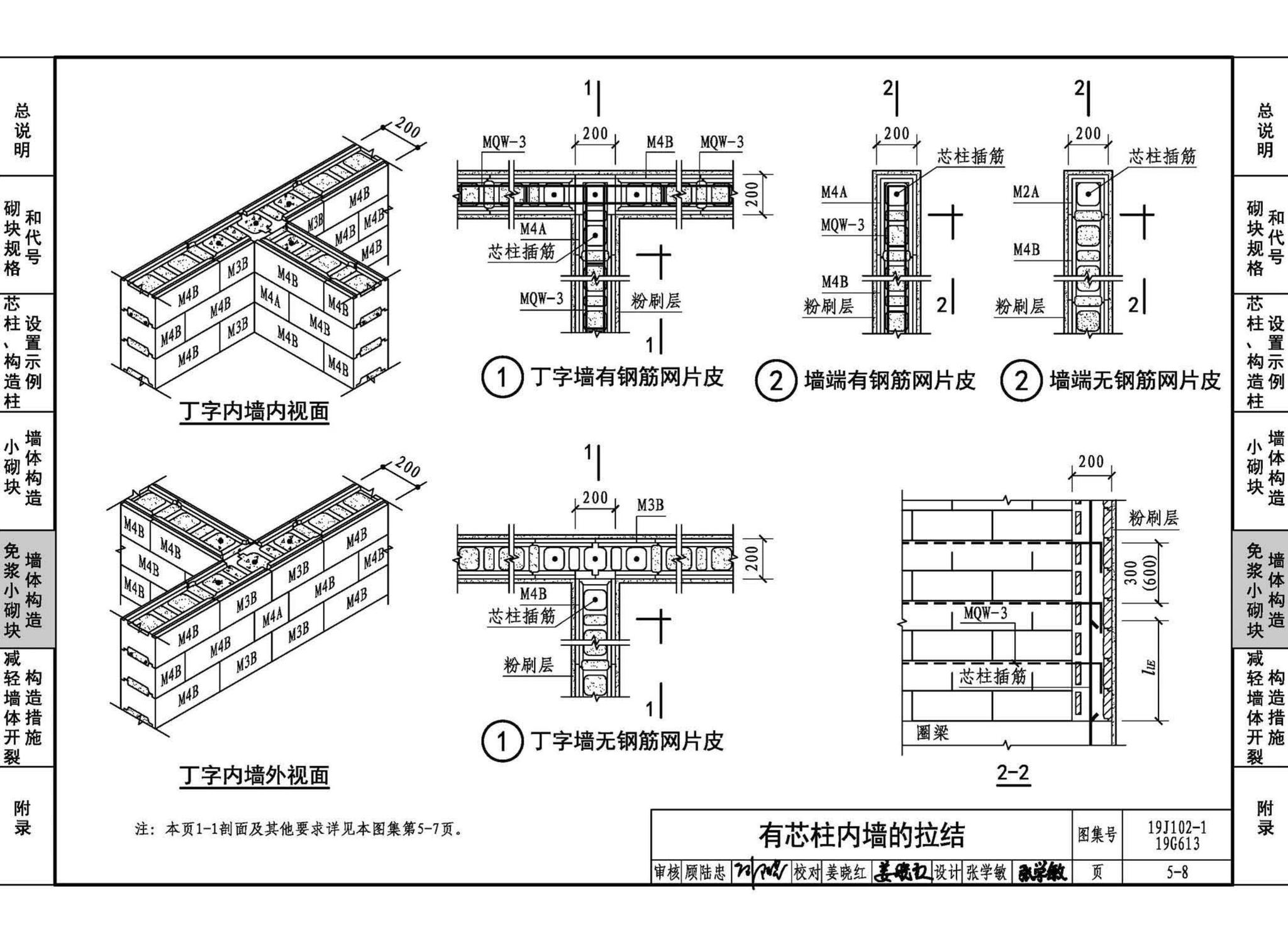 19J102-1 19G613--混凝土小型空心砌块墙体建筑与结构构造