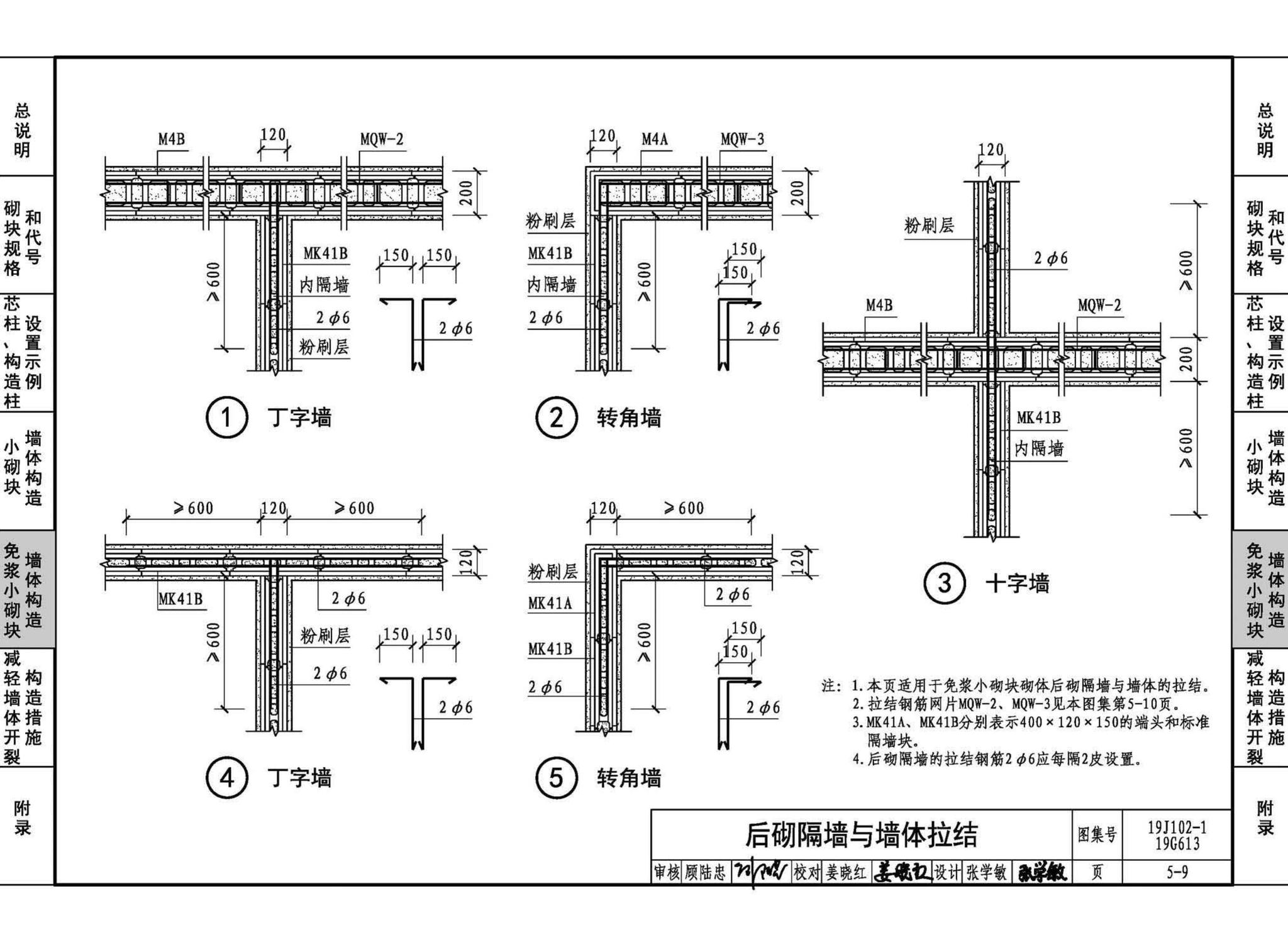 19J102-1 19G613--混凝土小型空心砌块墙体建筑与结构构造