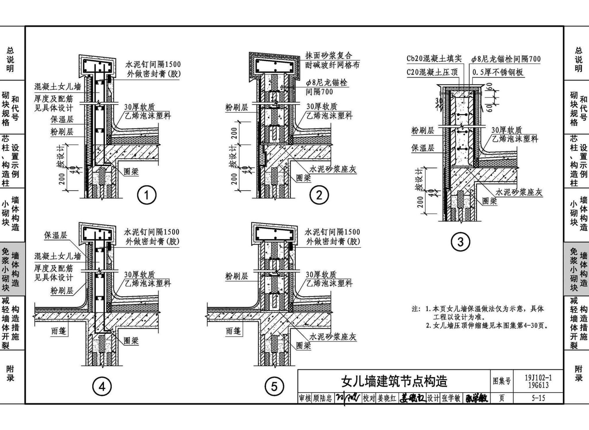 19J102-1 19G613--混凝土小型空心砌块墙体建筑与结构构造