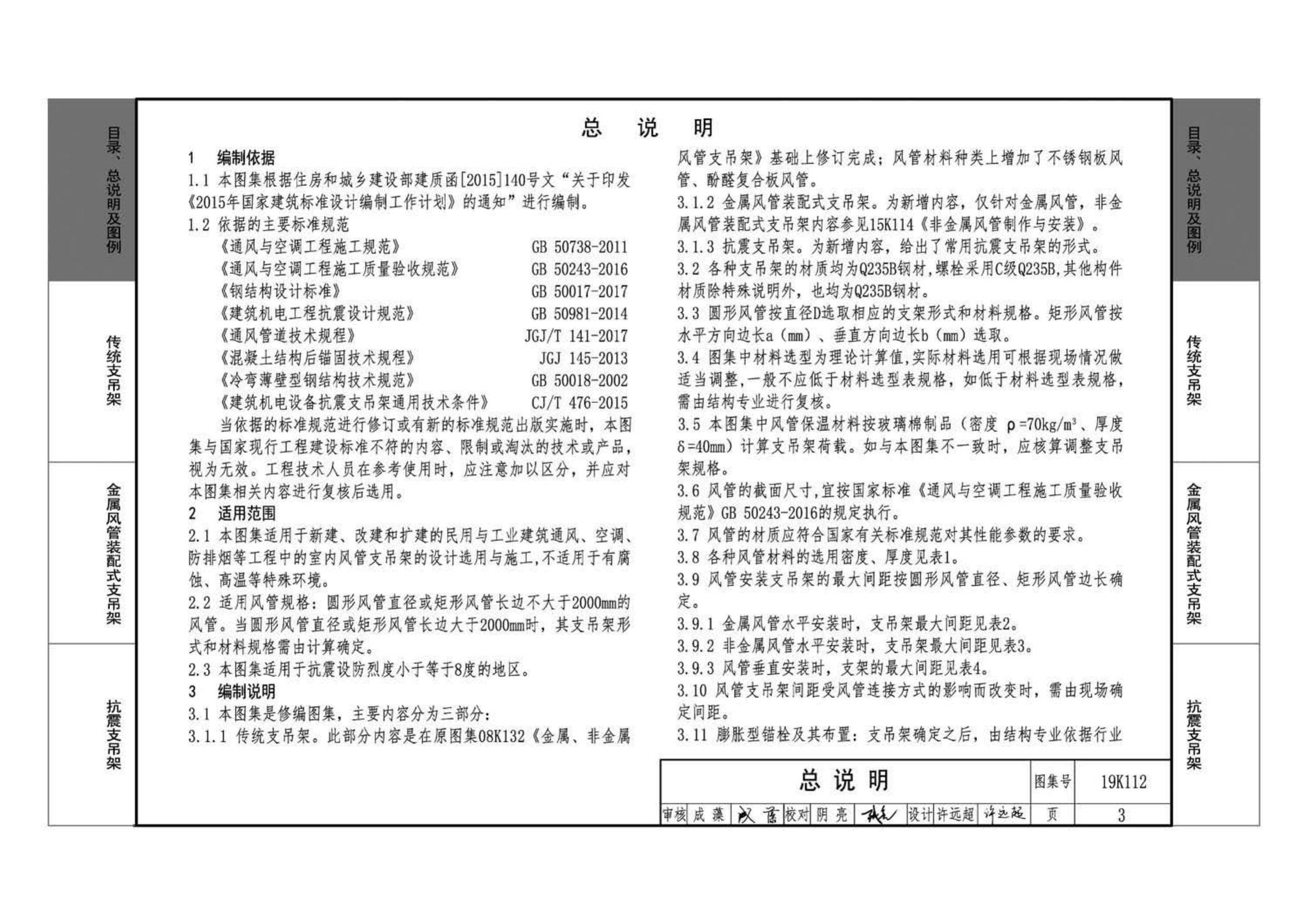 19K112--金属、非金属风管支吊架（含抗震支吊架）