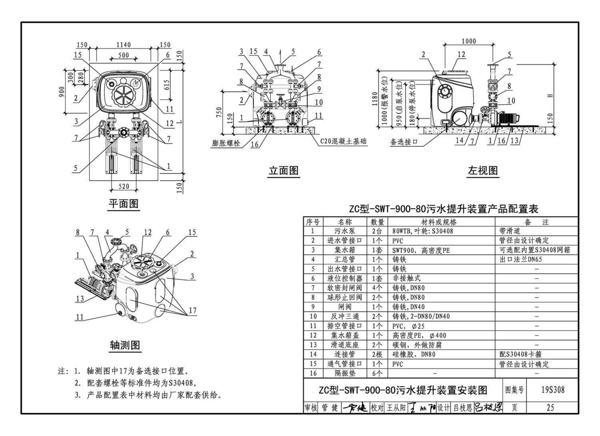 19S308--污水提升装置选用与安装