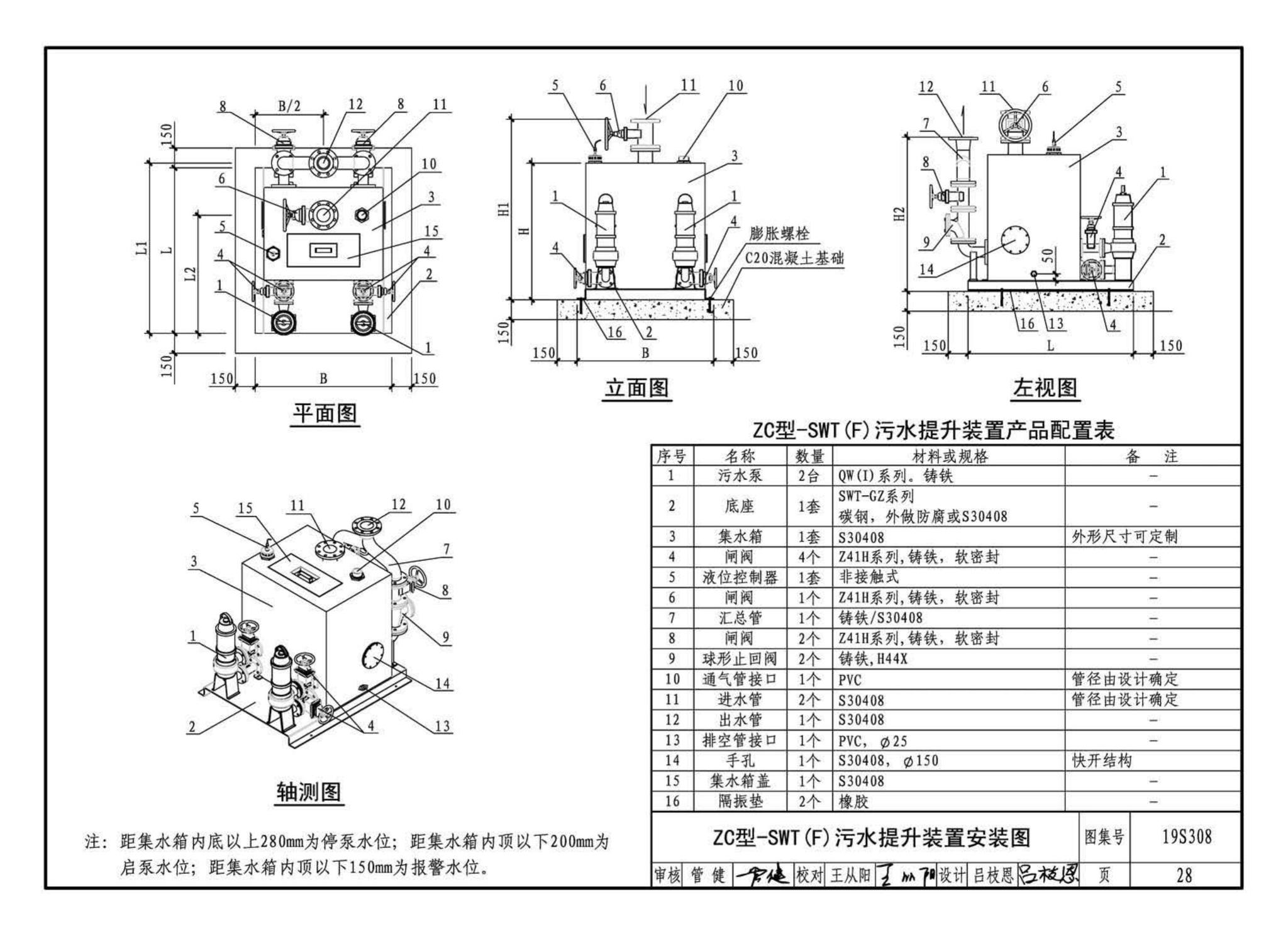 19S308--污水提升装置选用与安装