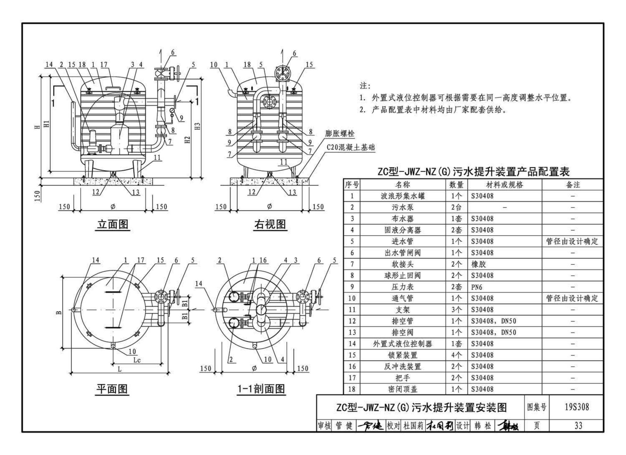 19S308--污水提升装置选用与安装