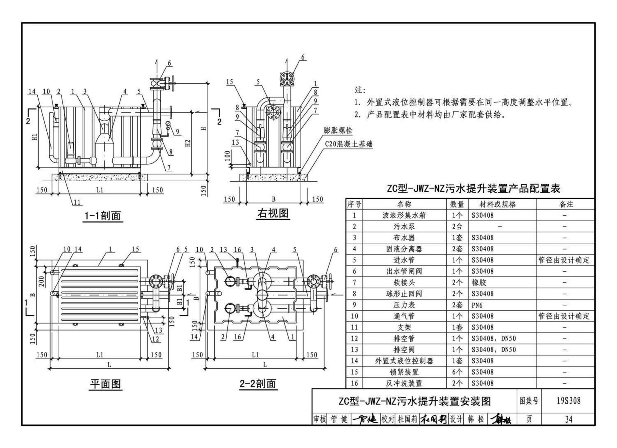 19S308--污水提升装置选用与安装