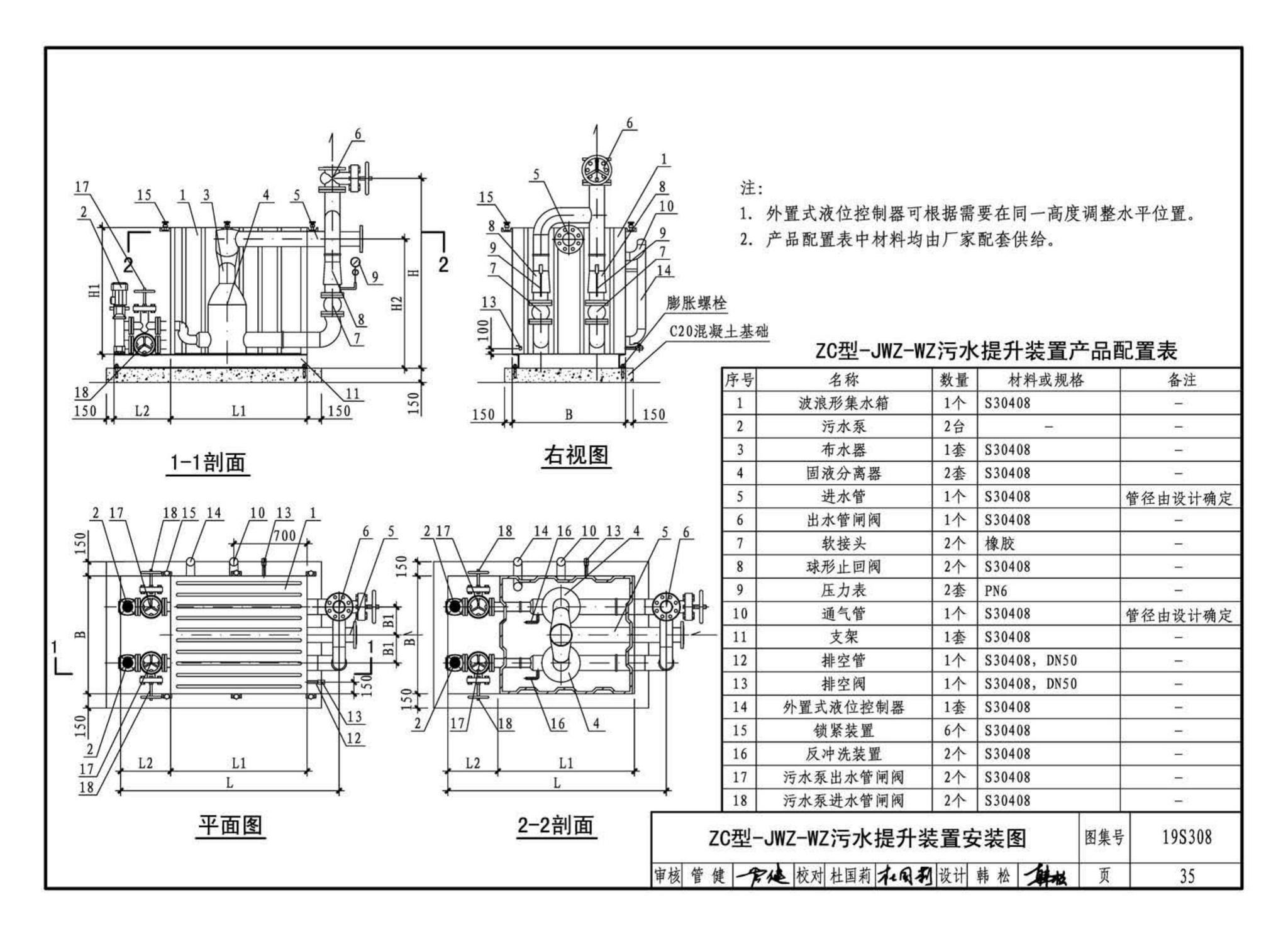 19S308--污水提升装置选用与安装