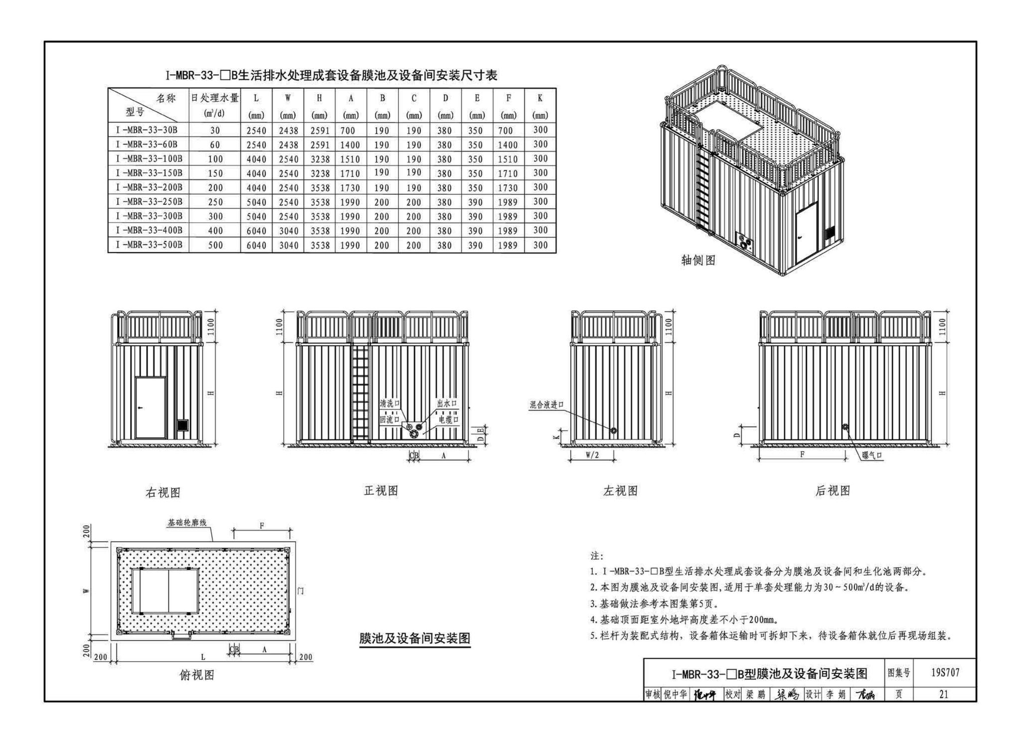 19S707--小型生活排水处理成套设备选用与安装