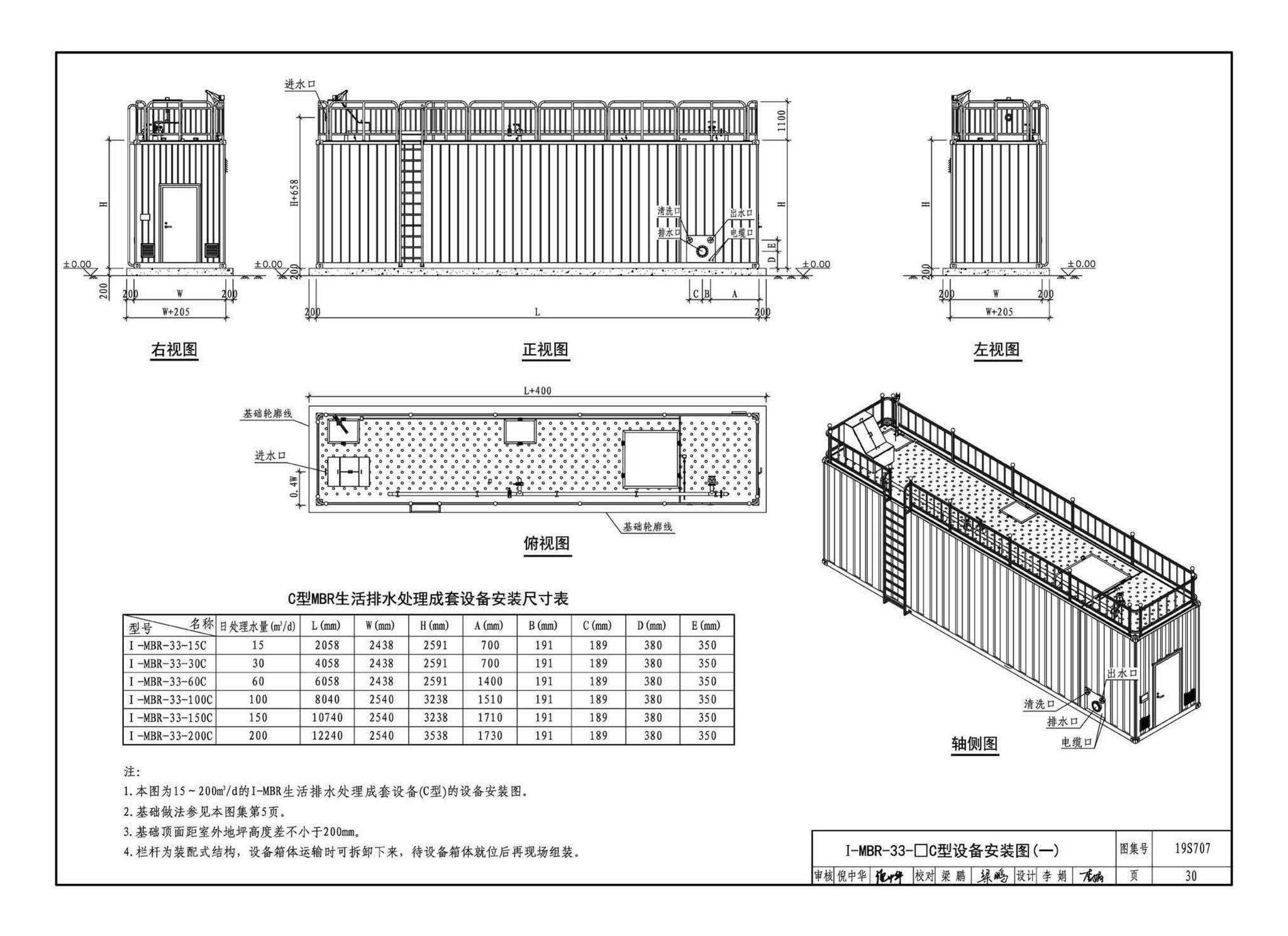 19S707--小型生活排水处理成套设备选用与安装