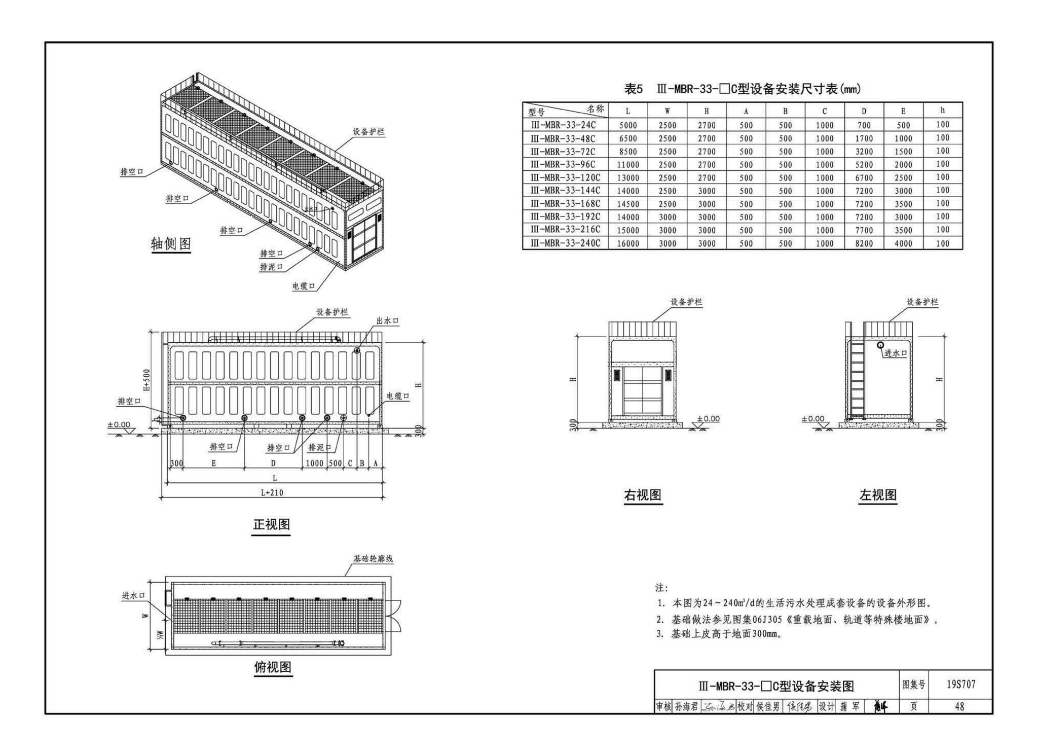 19S707--小型生活排水处理成套设备选用与安装