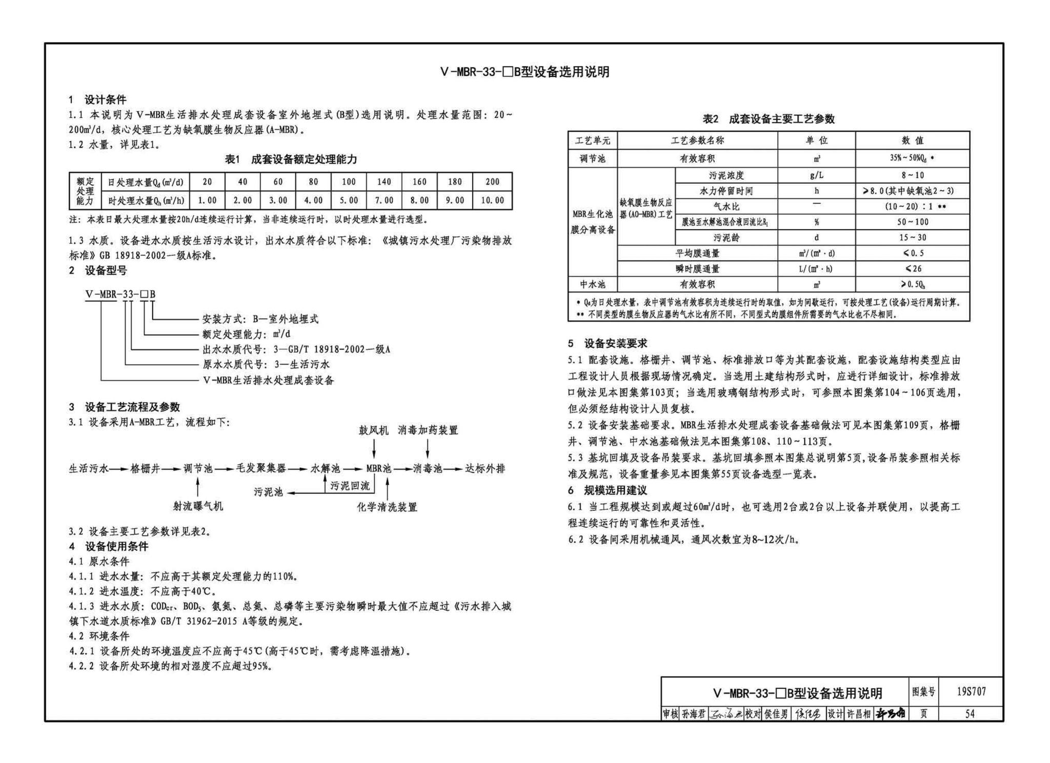 19S707--小型生活排水处理成套设备选用与安装