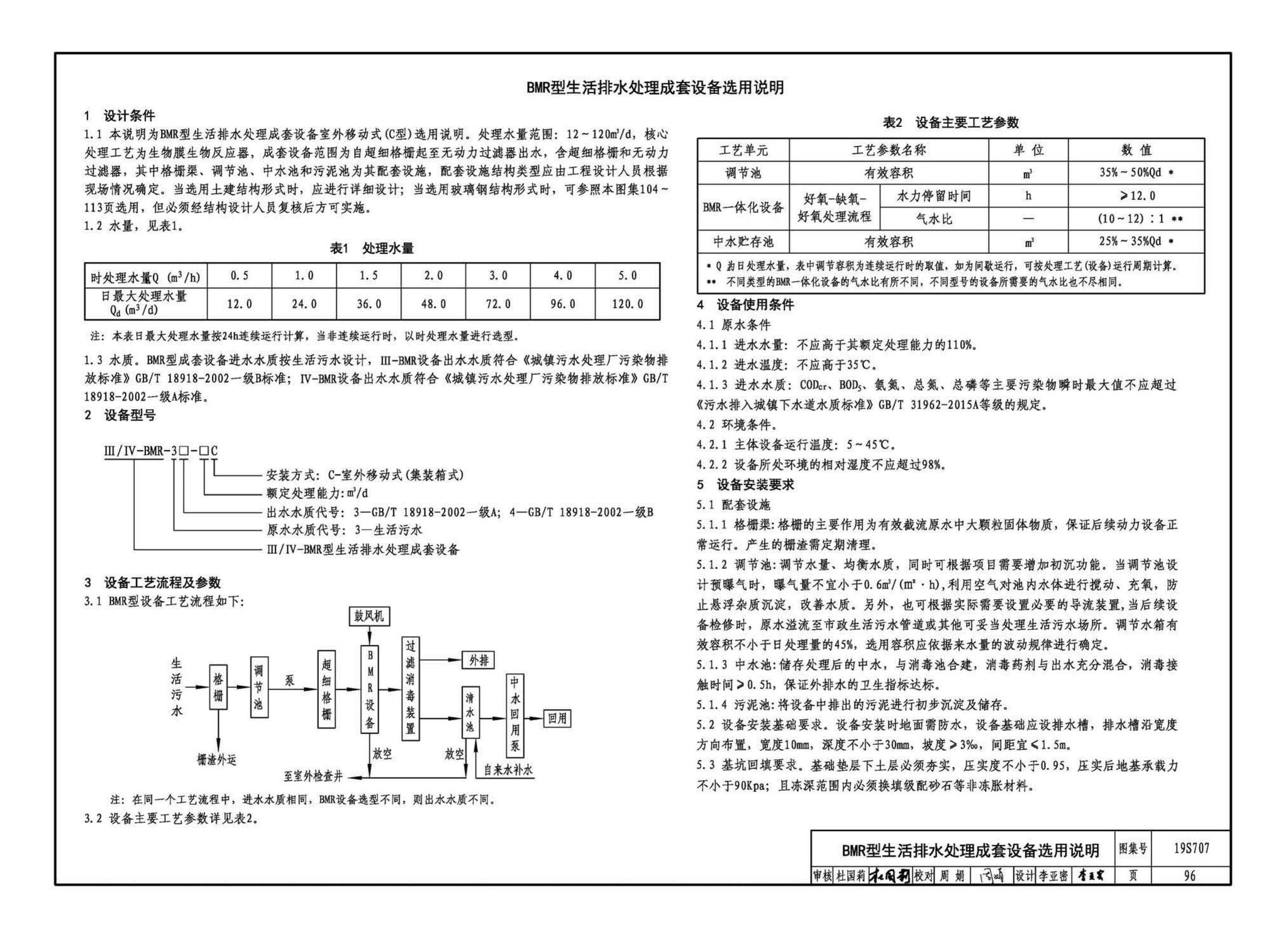 19S707--小型生活排水处理成套设备选用与安装