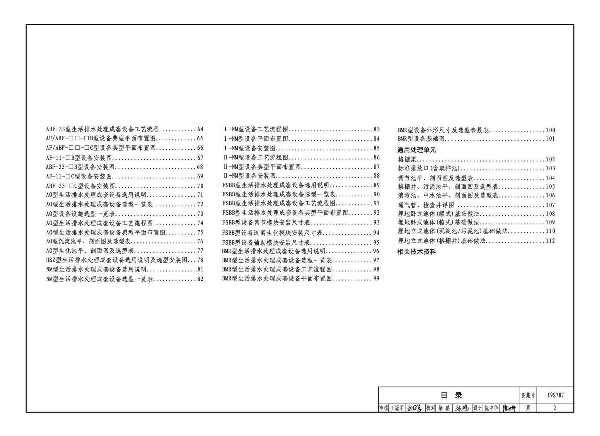 19S707--小型生活排水处理成套设备选用与安装