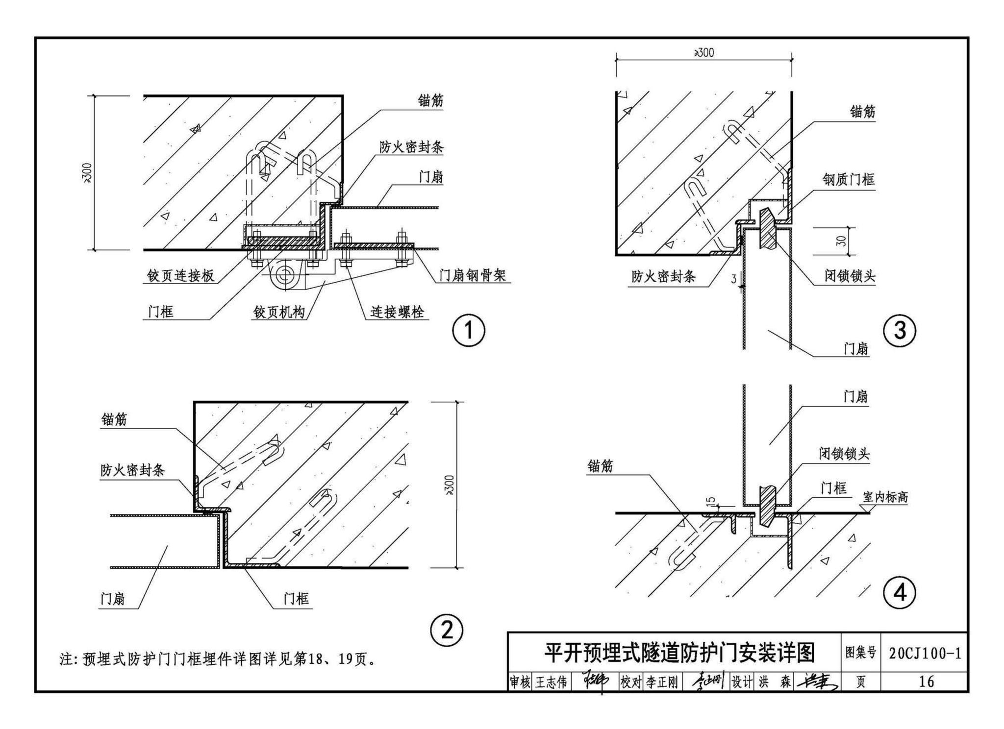 20CJ100-1--铁路隧道防护门（一）——玻璃钢轻质防护门