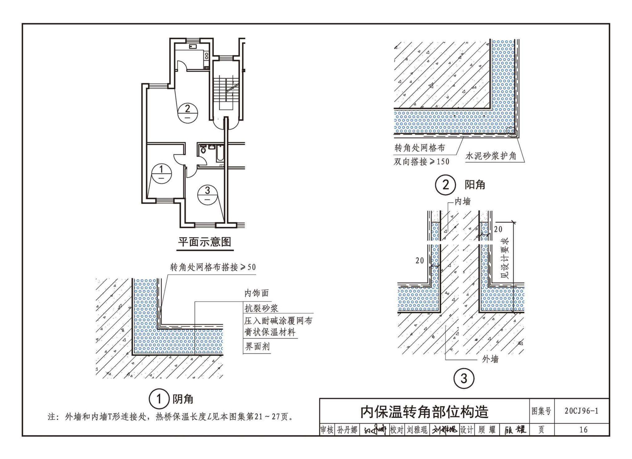 20CJ96-1--外墙内保温建筑构造（一）——FLL预拌无机膏状保温材料内保温构造