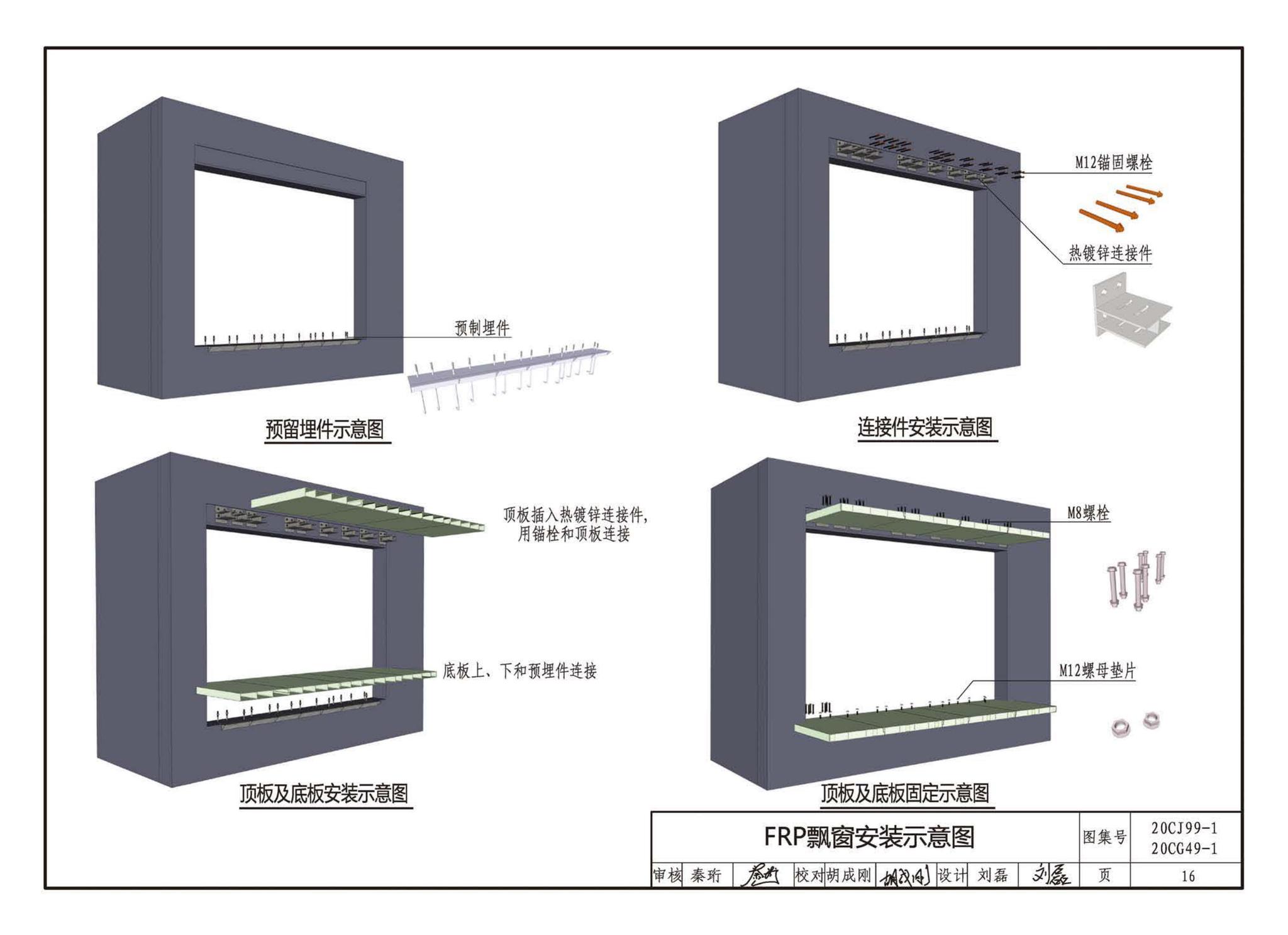 20CJ99-1 20CG49-1--纤维增强复合材料拉挤型材（FRP）建筑部品（一）——集成空调围护架、集成飘窗、围墙护栏、靠墙扶手、预制夹芯保温墙板用拉结件