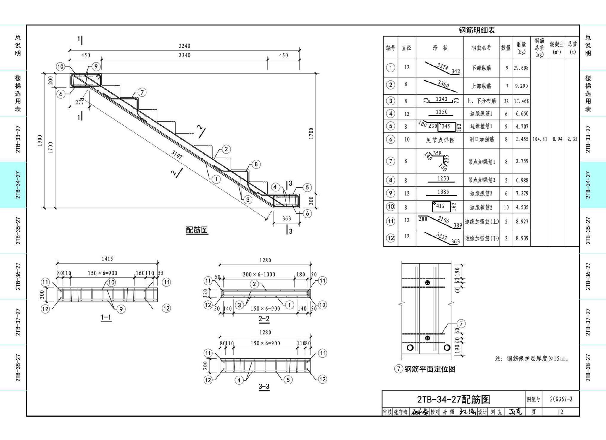 20G367-2--预制钢筋混凝土楼梯（公共建筑）