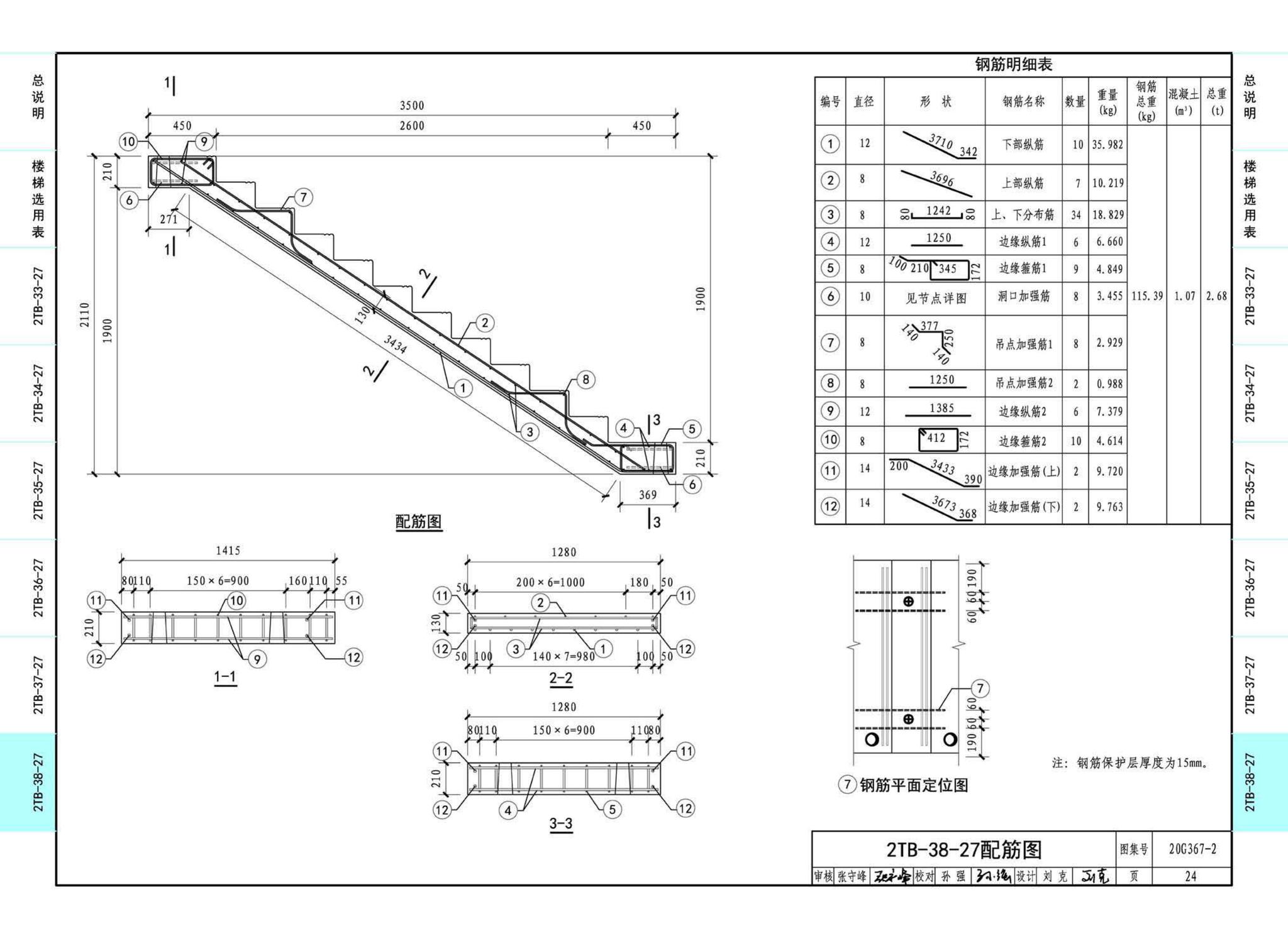 20G367-2--预制钢筋混凝土楼梯（公共建筑）