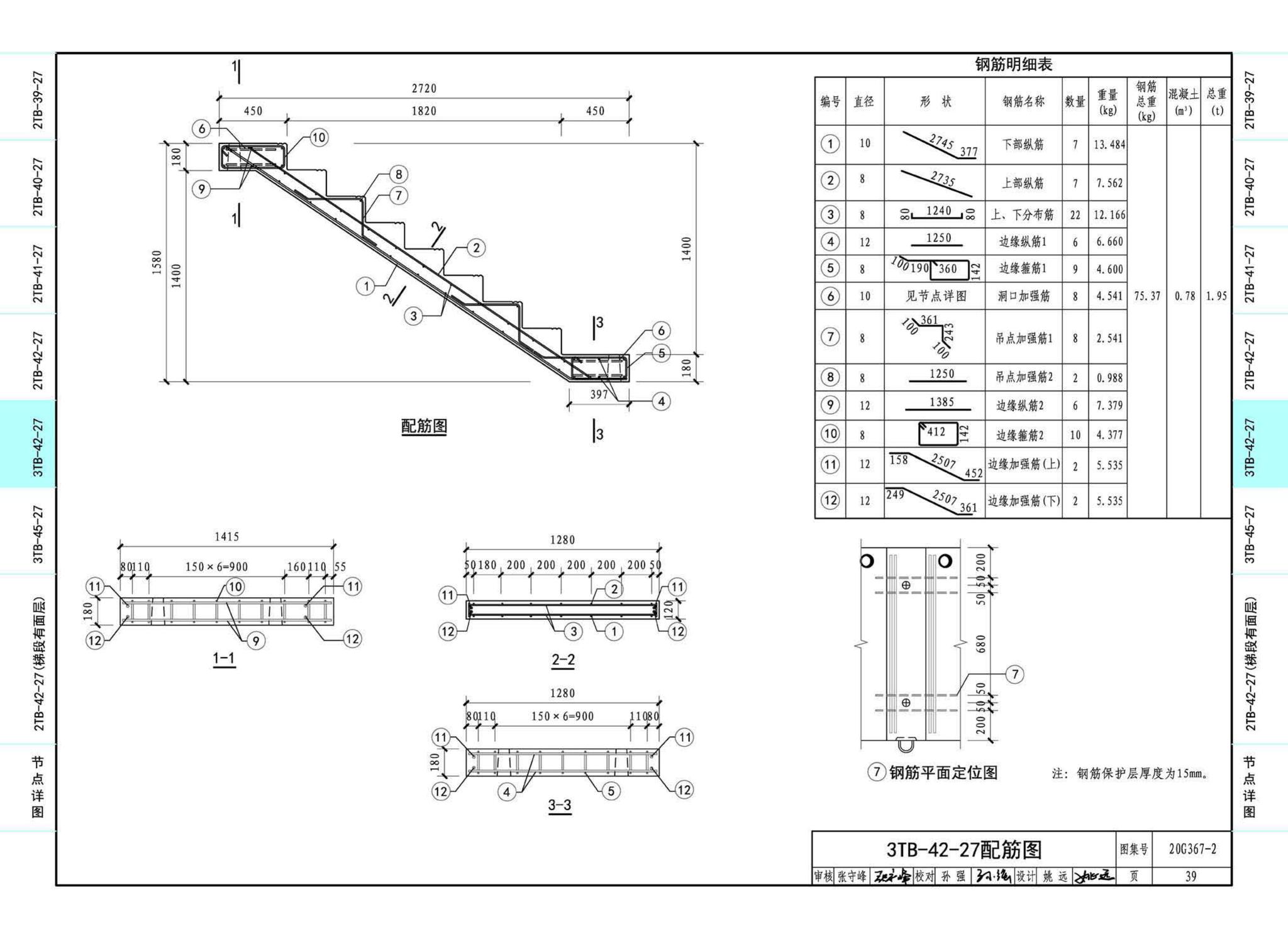 20G367-2--预制钢筋混凝土楼梯（公共建筑）