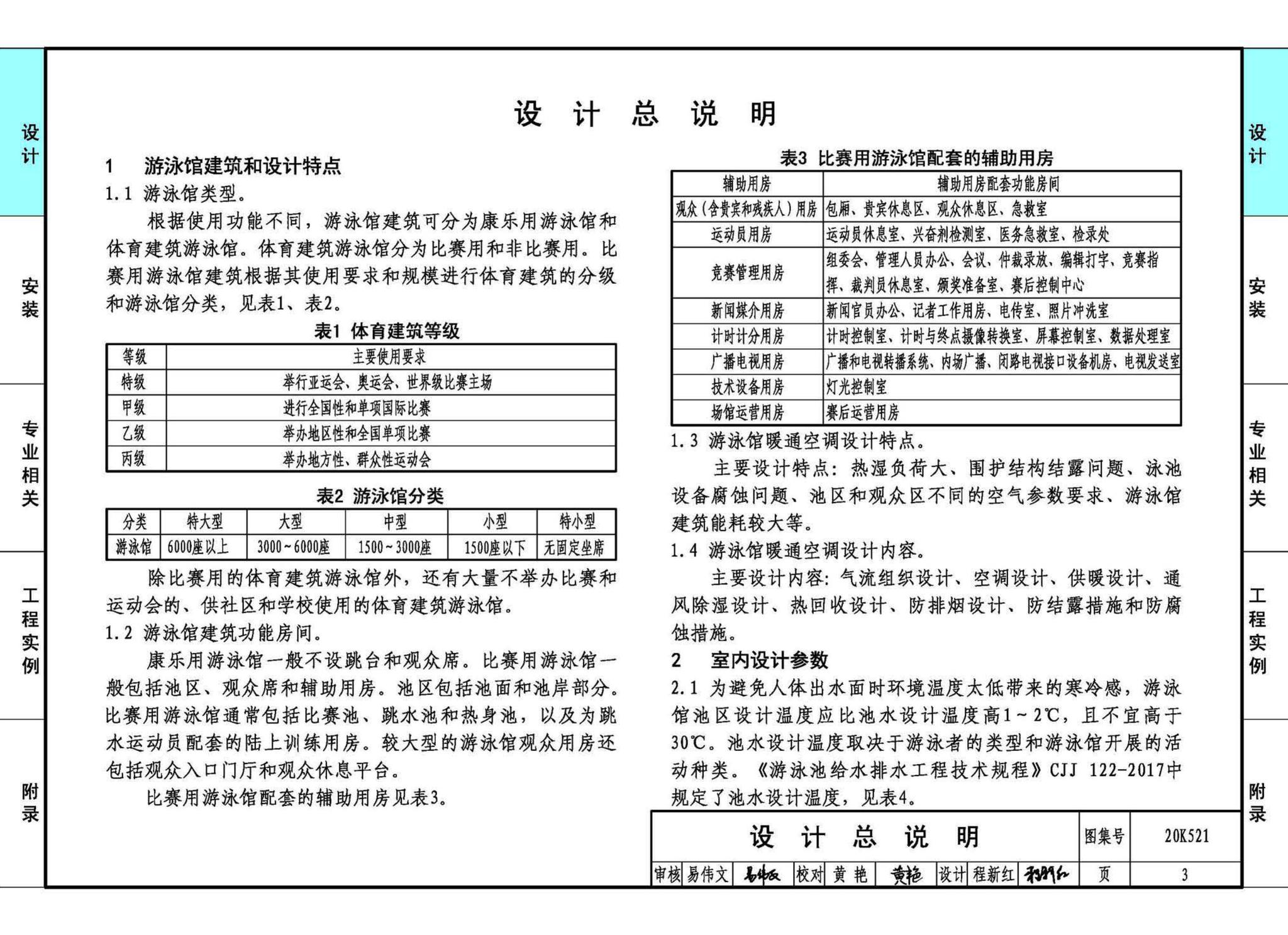 20K521--游泳场馆暖通空调设计与安装