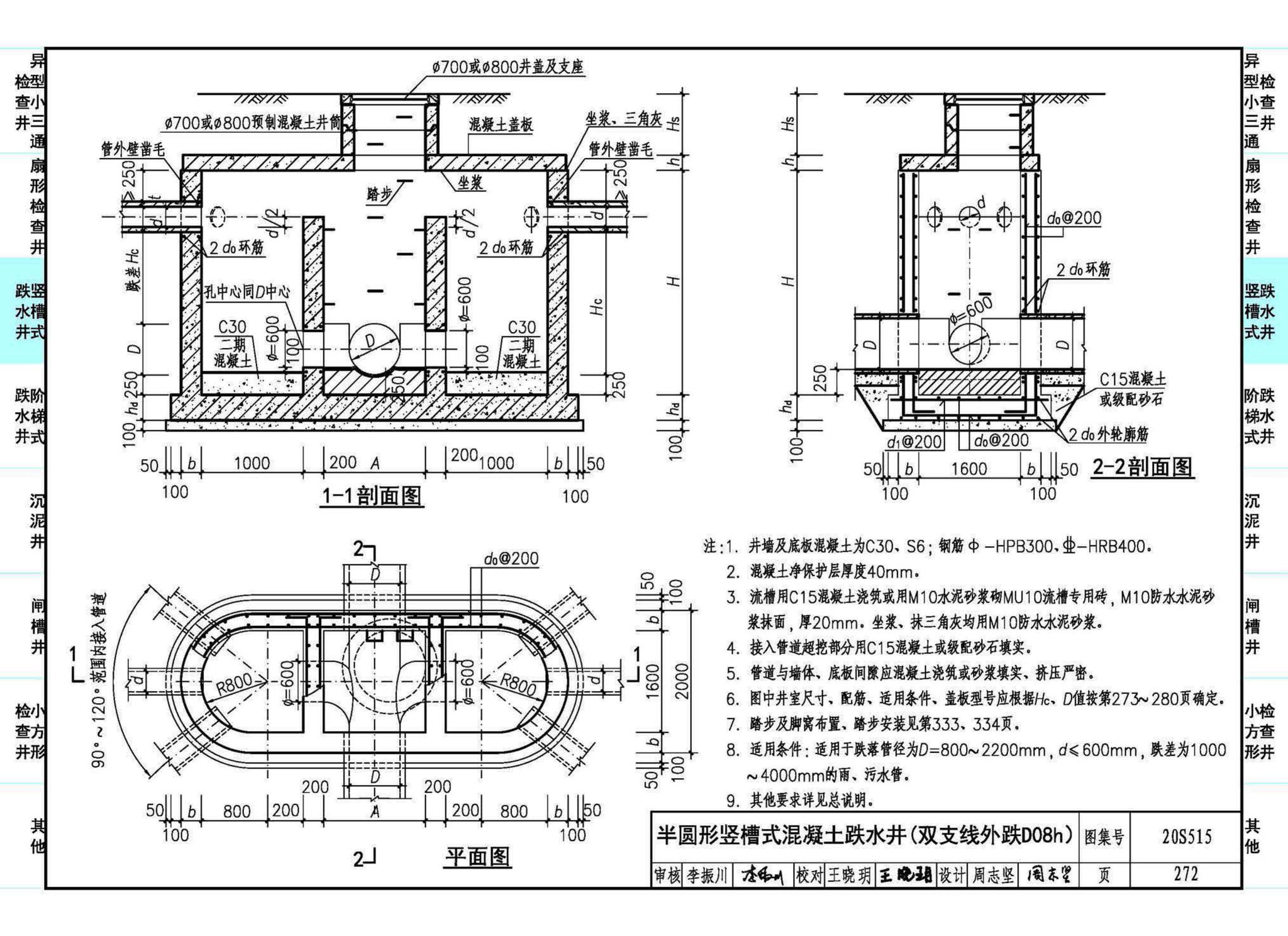 20S515--钢筋混凝土及砖砌排水检查井