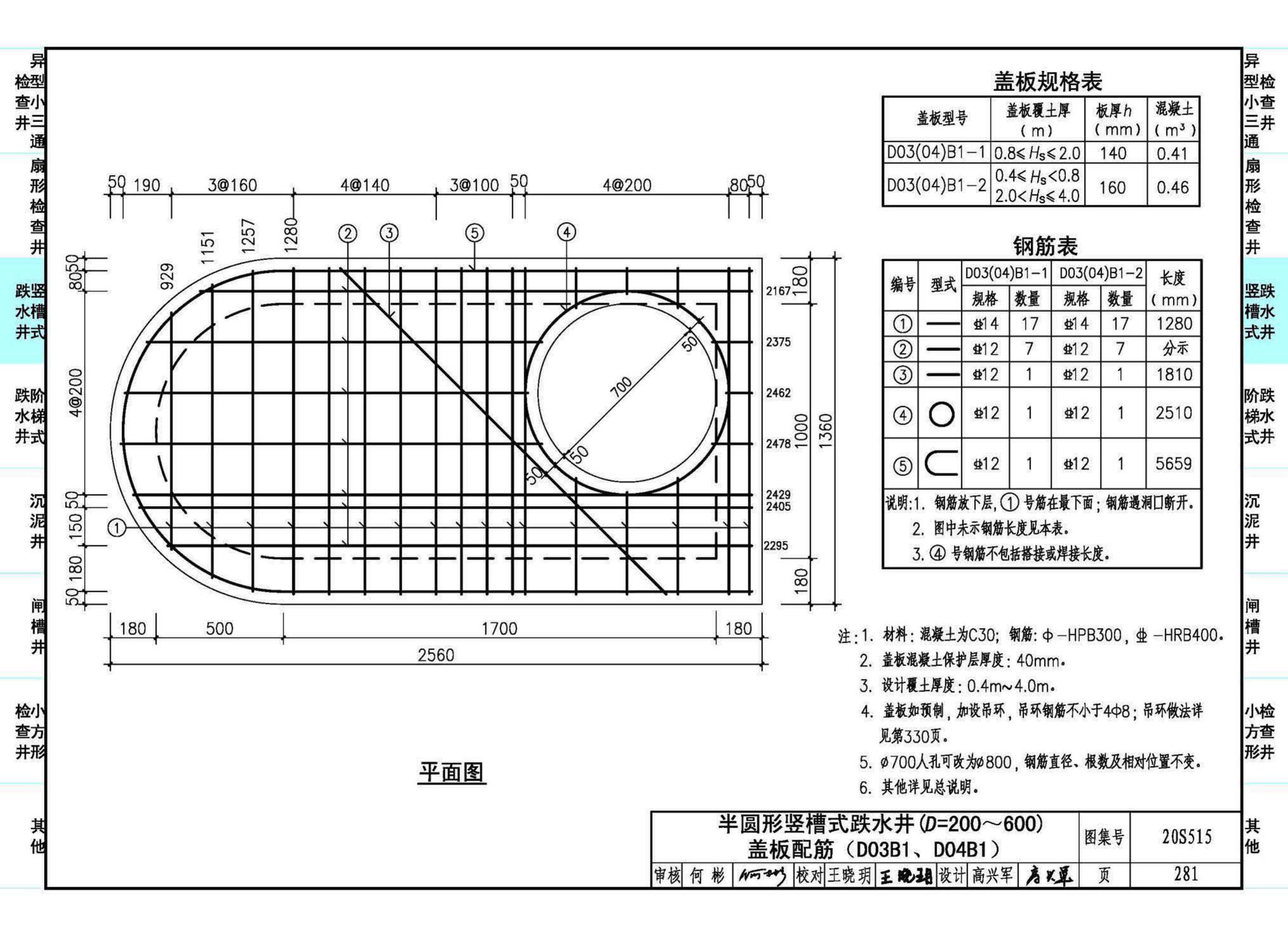 20S515--钢筋混凝土及砖砌排水检查井